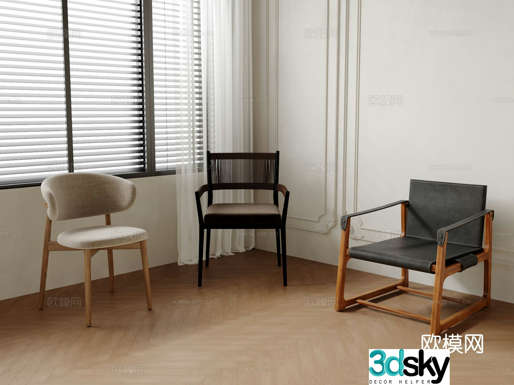 Single chair dining chair sofa chair 3d model