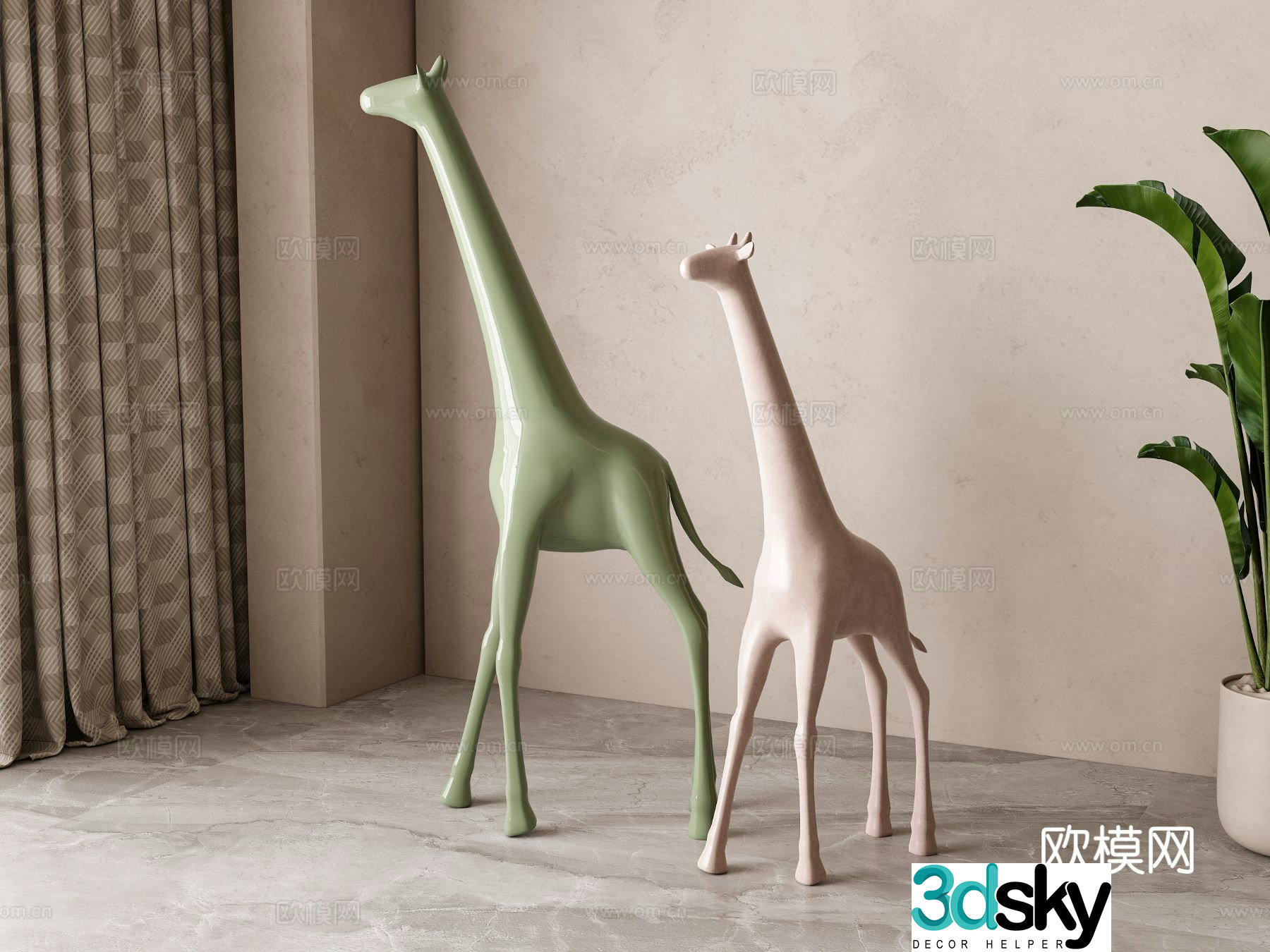 Giraffe sculpture cartoon sculpture 3d model
