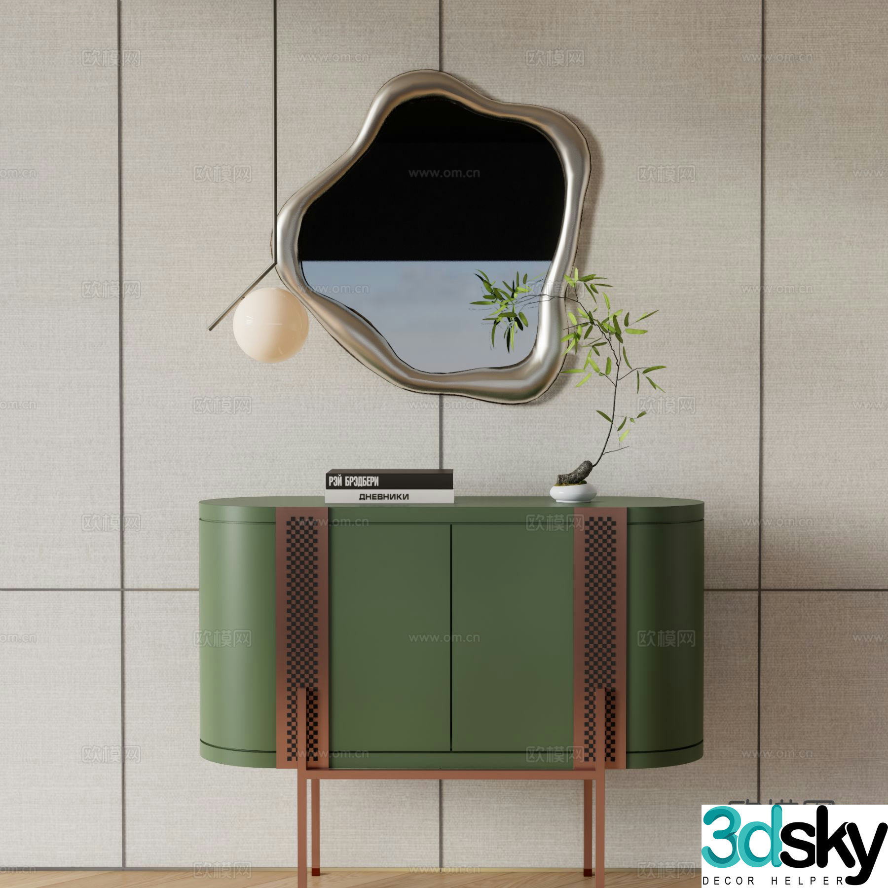 Modern entryway cabinet side cabinet 3d model