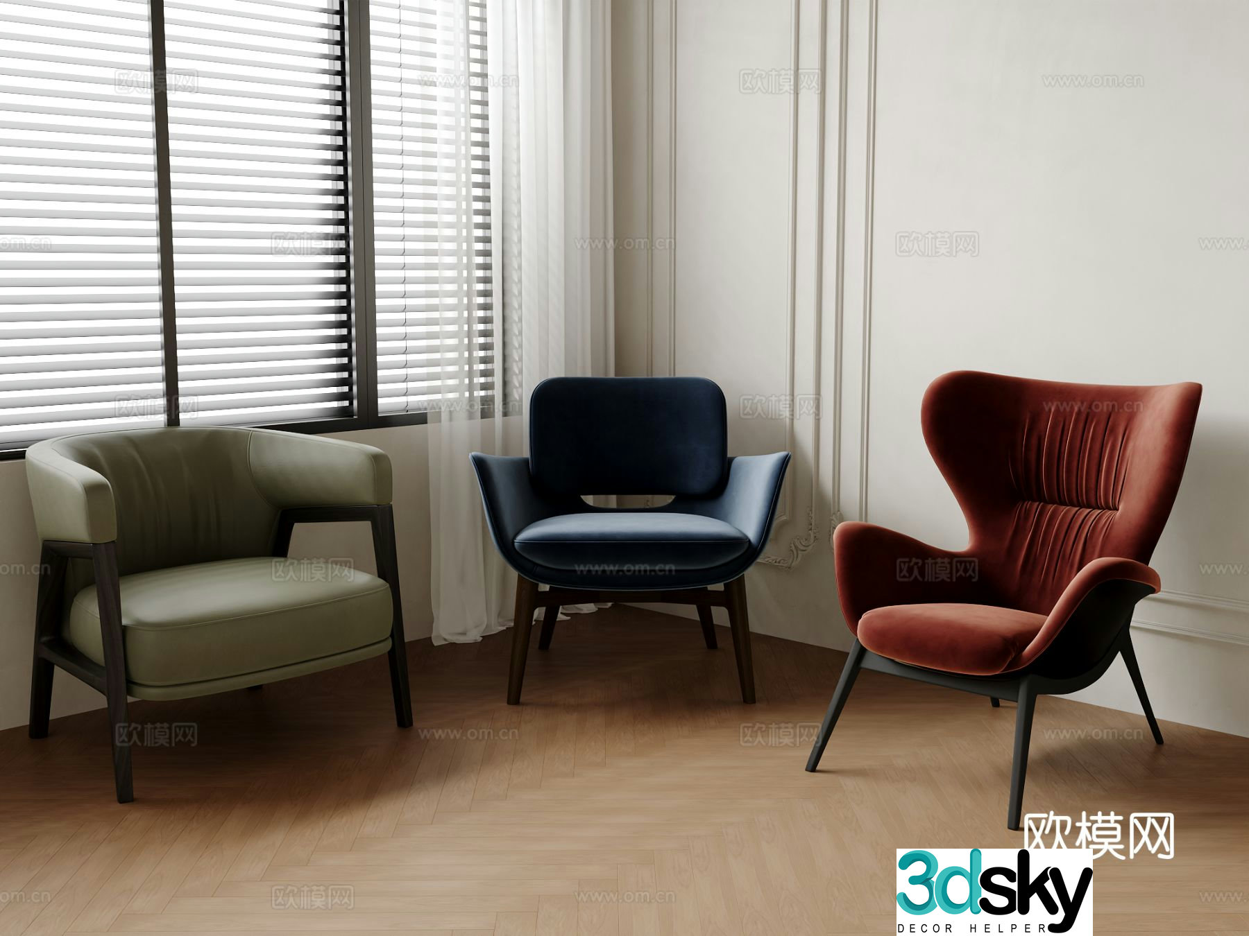Single chair dining chair sofa chair 3d model