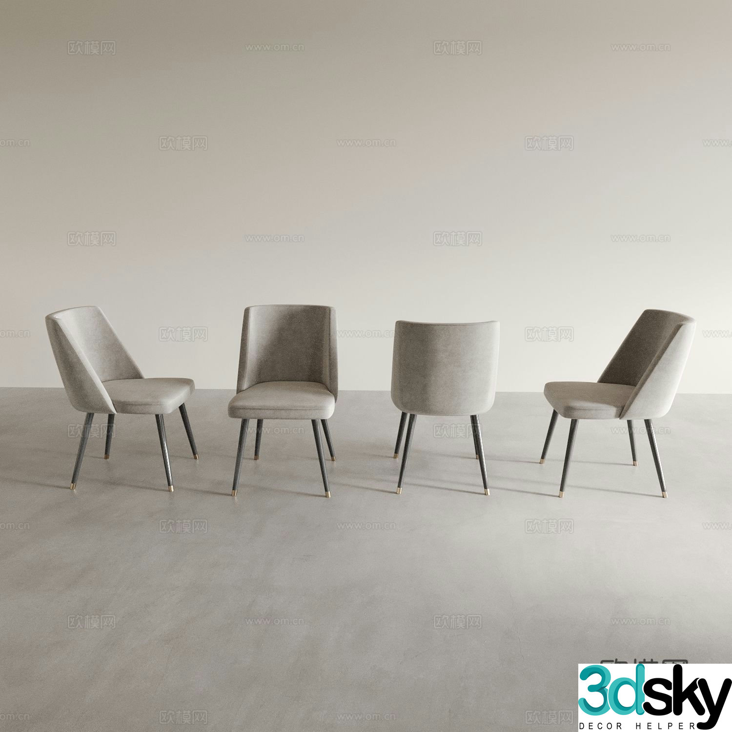Modern chair dining chair 3d model