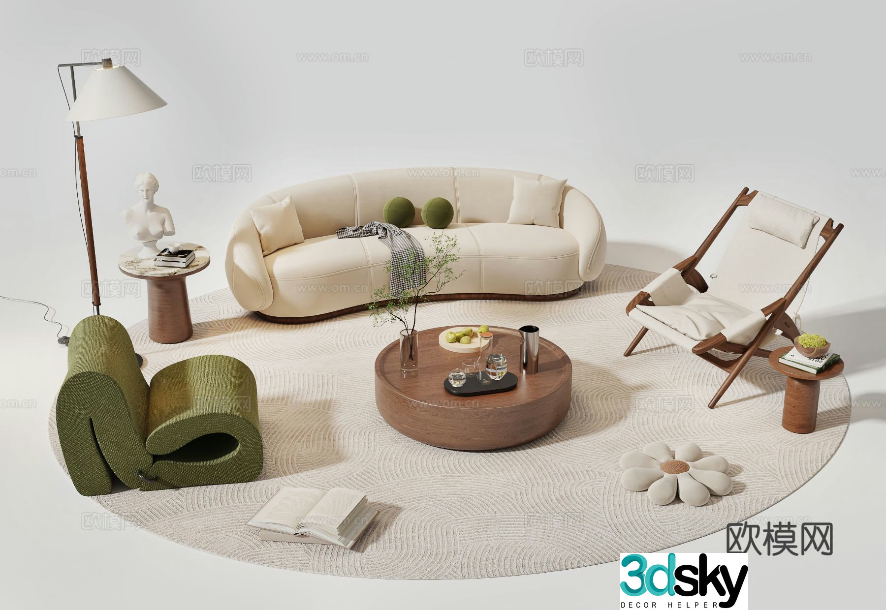 Medieval style sofa modular sofa 3d model