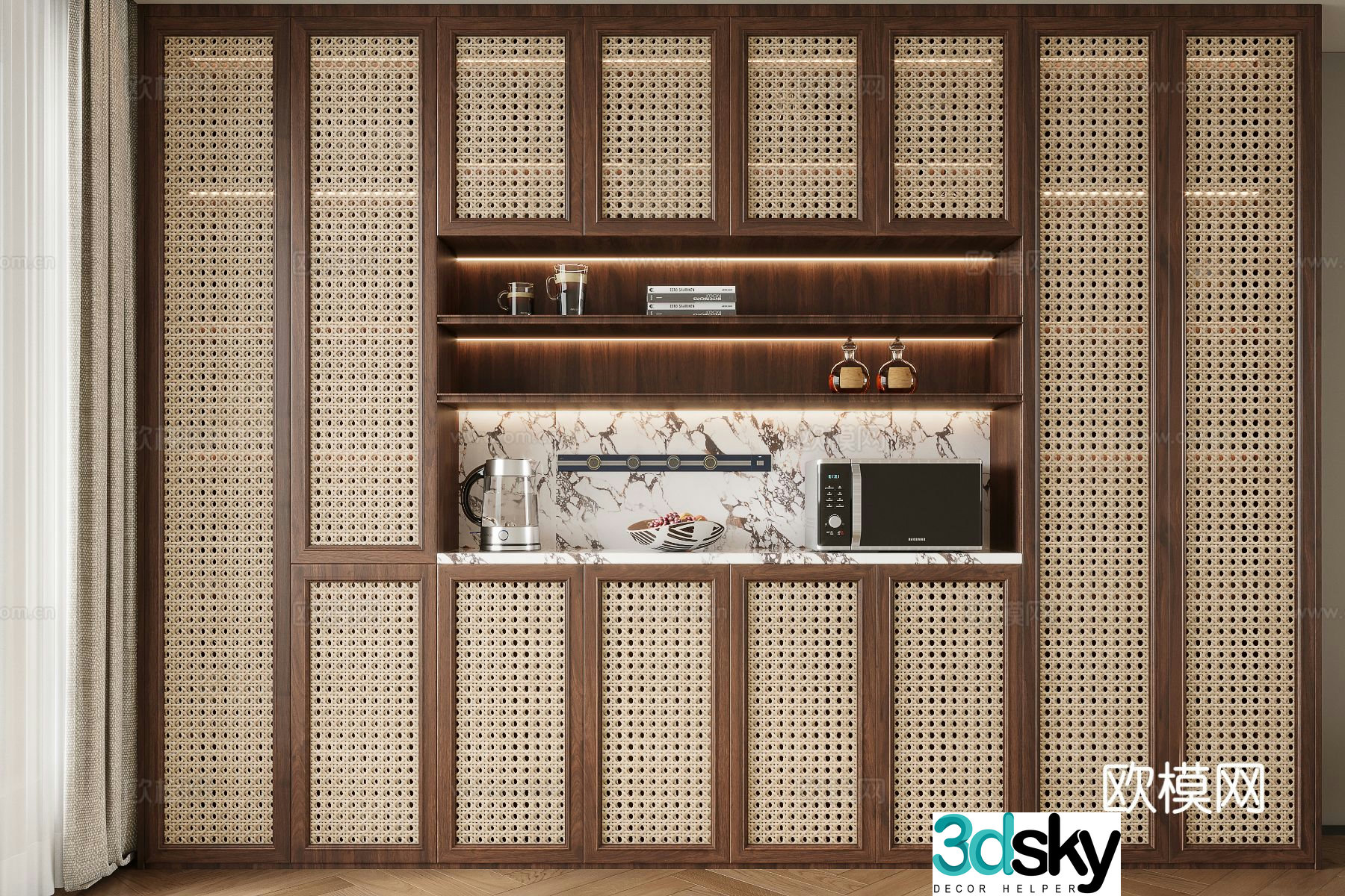 Medieval style wine cabinet 3D model