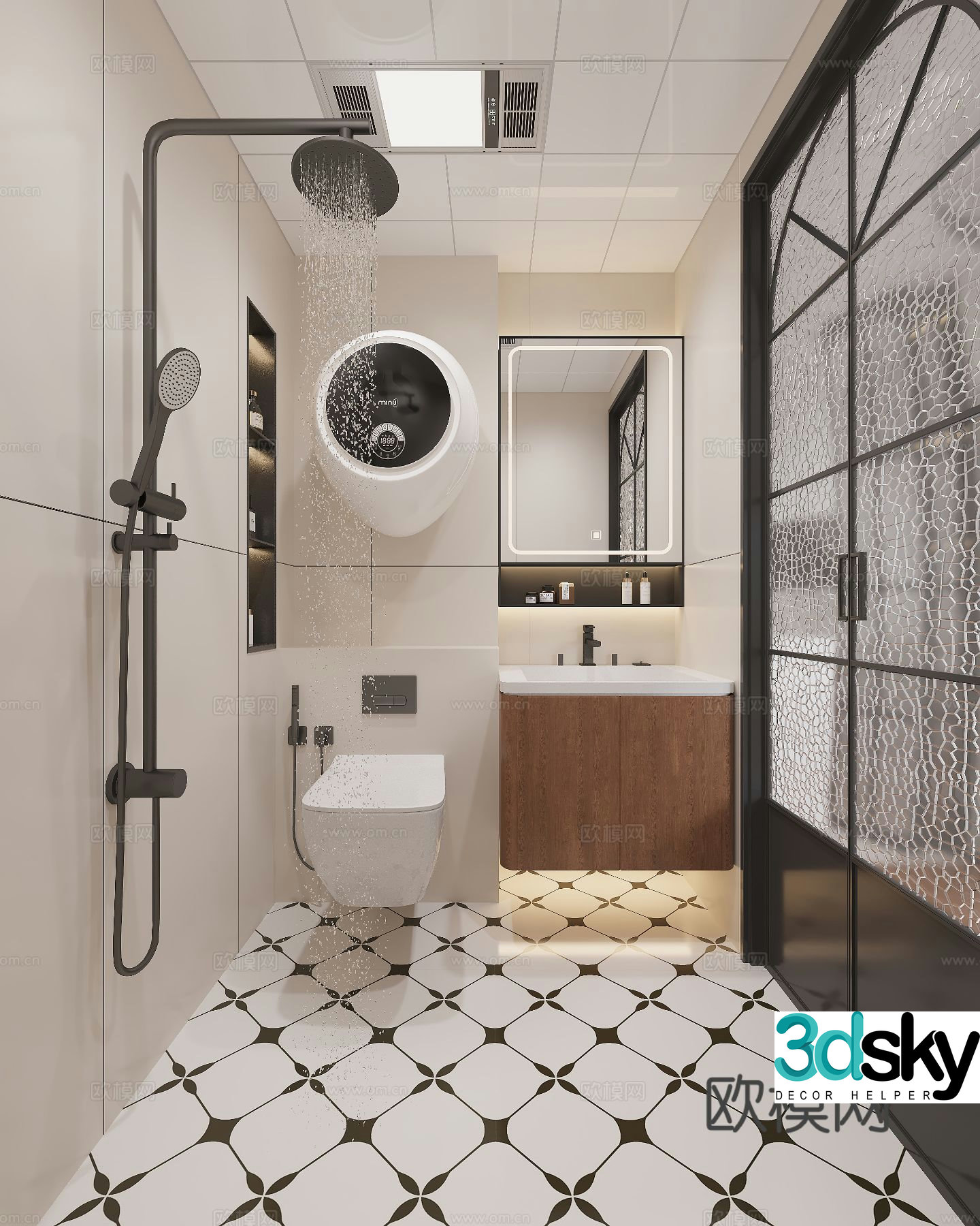 Medieval style bathroom bathroom 3d model