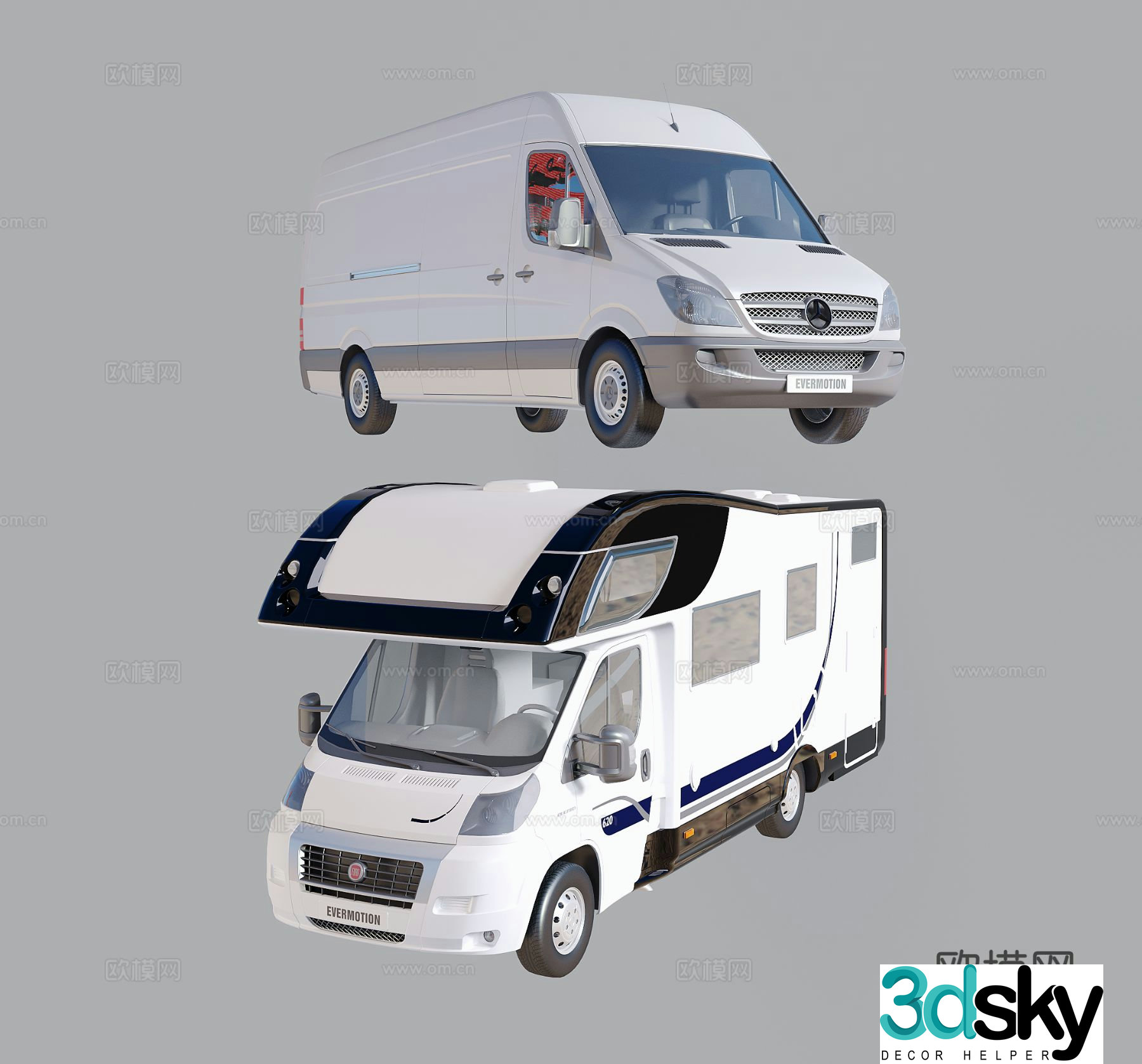 car van van motorhome 3d model