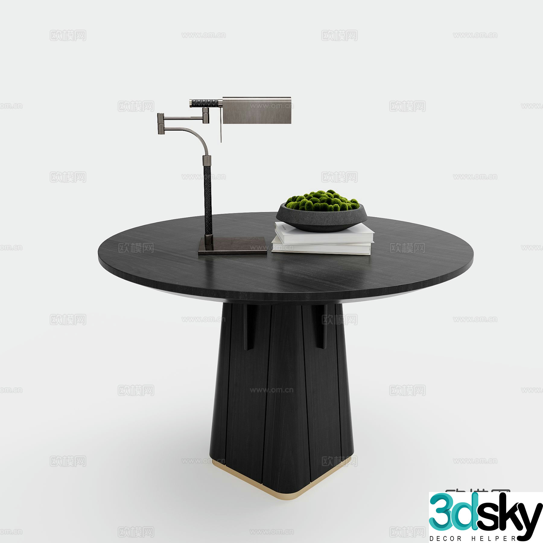 Minimalist dining table round dining table 3d model