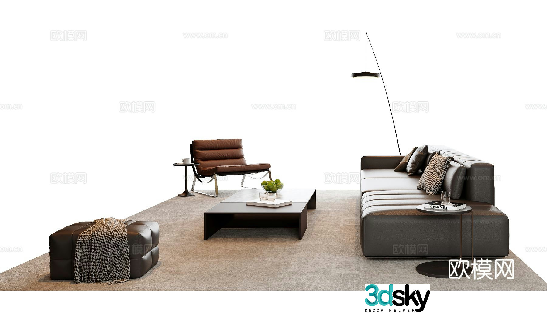 Italian sectional sofa 3d model