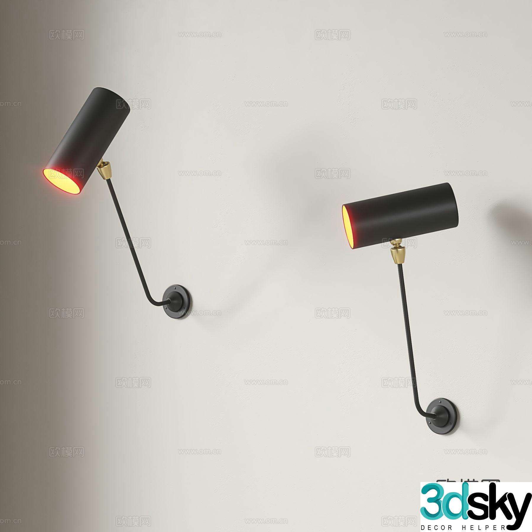 Modern wall lamp background wall lamp bedside wall lamp 3d model