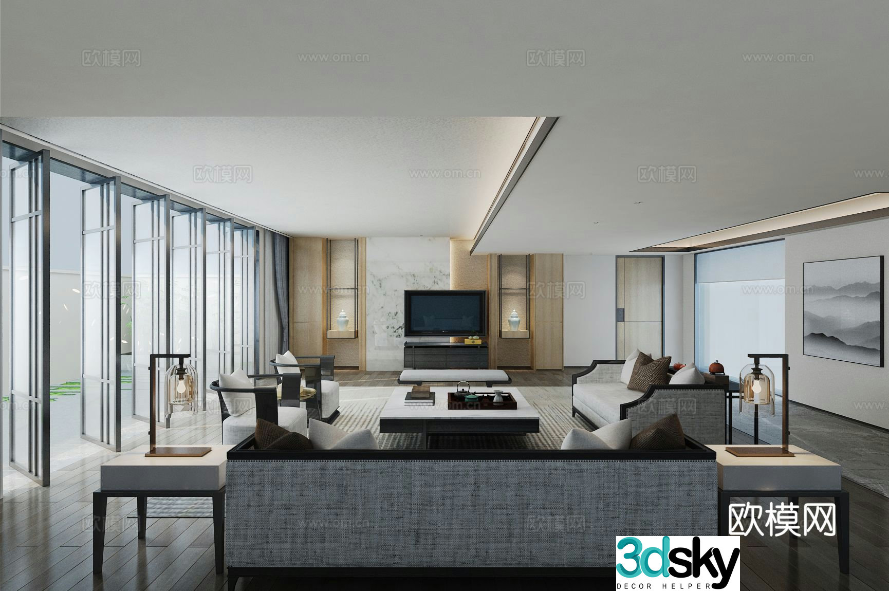 Chinese living room 3d model