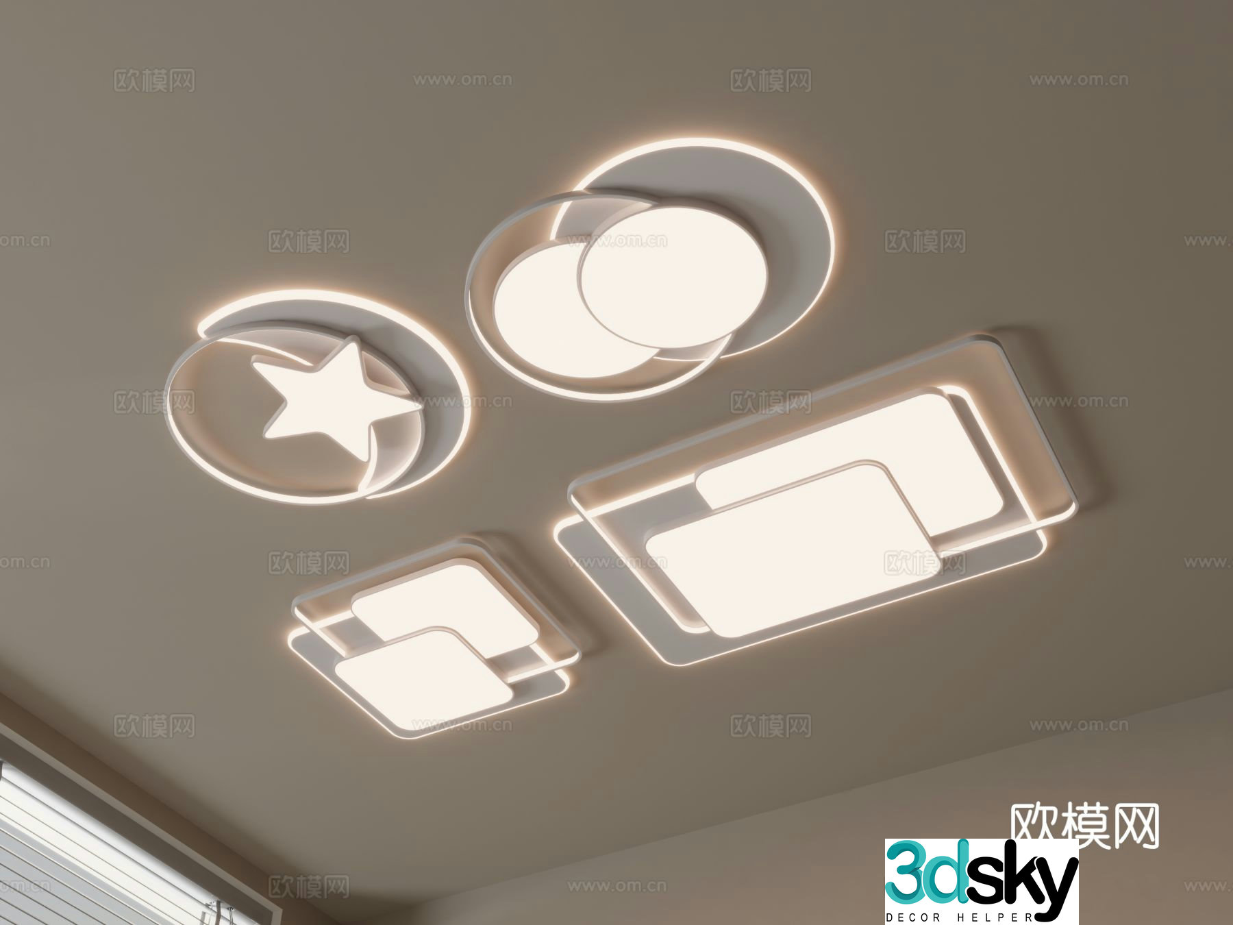 Fashion ceiling lamp bedroom lamp 3d model