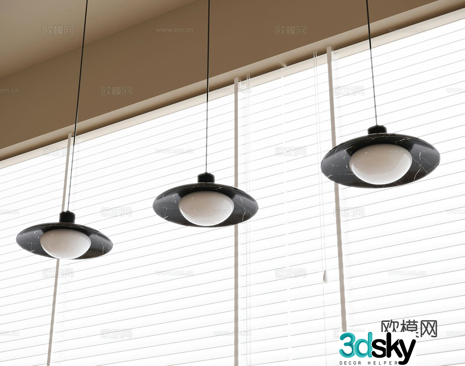 Disc chandelier restaurant chandelier 3d model
