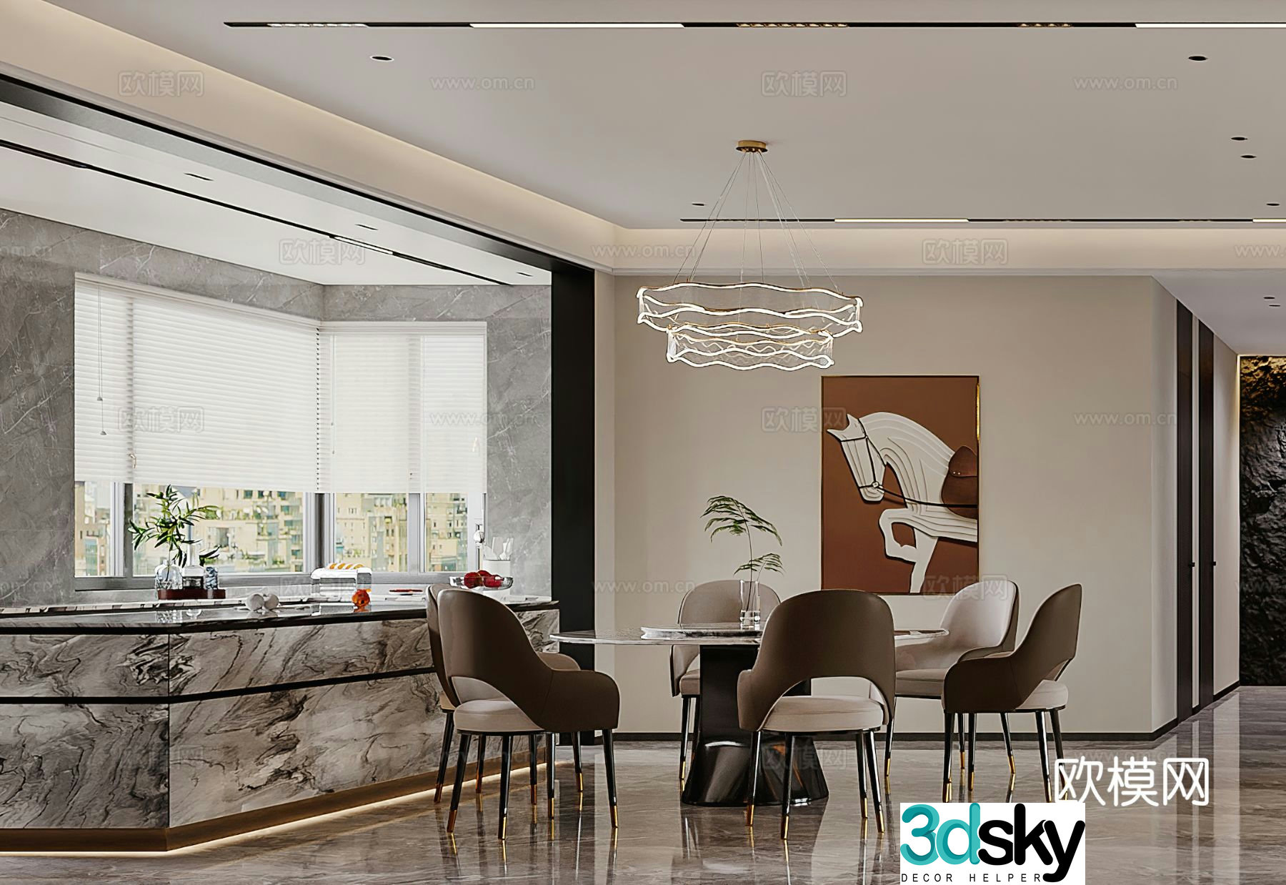 Light luxury restaurant 3D model