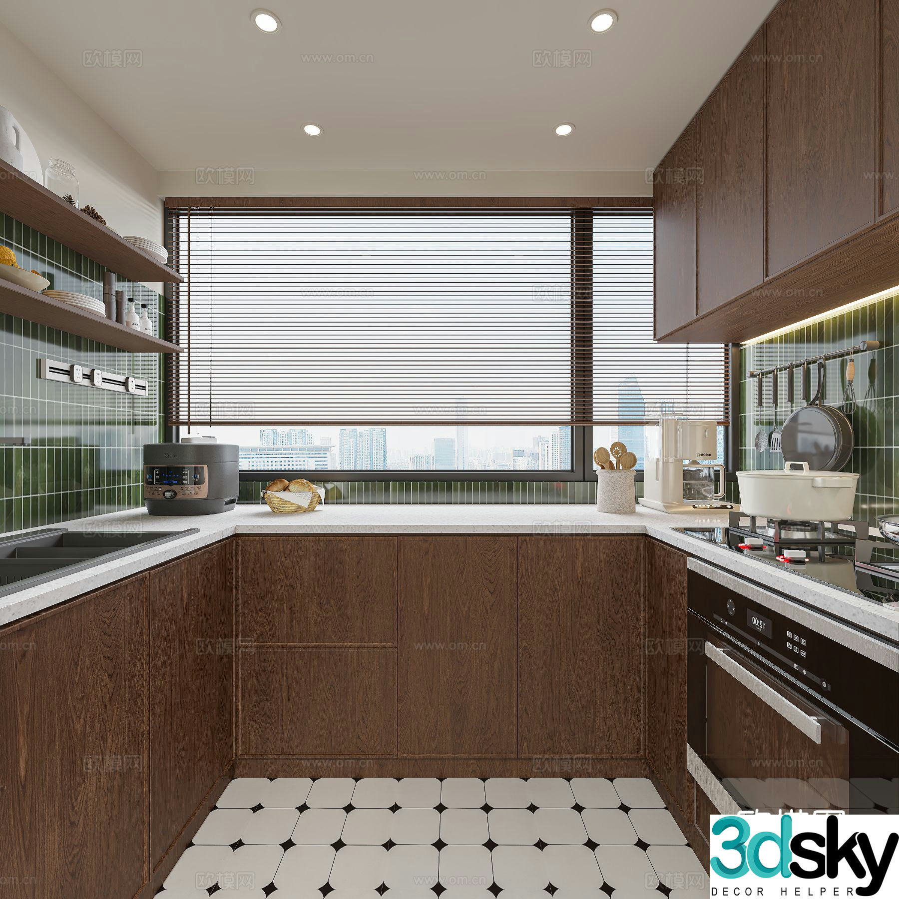 Medieval style kitchen cabinet 3d model