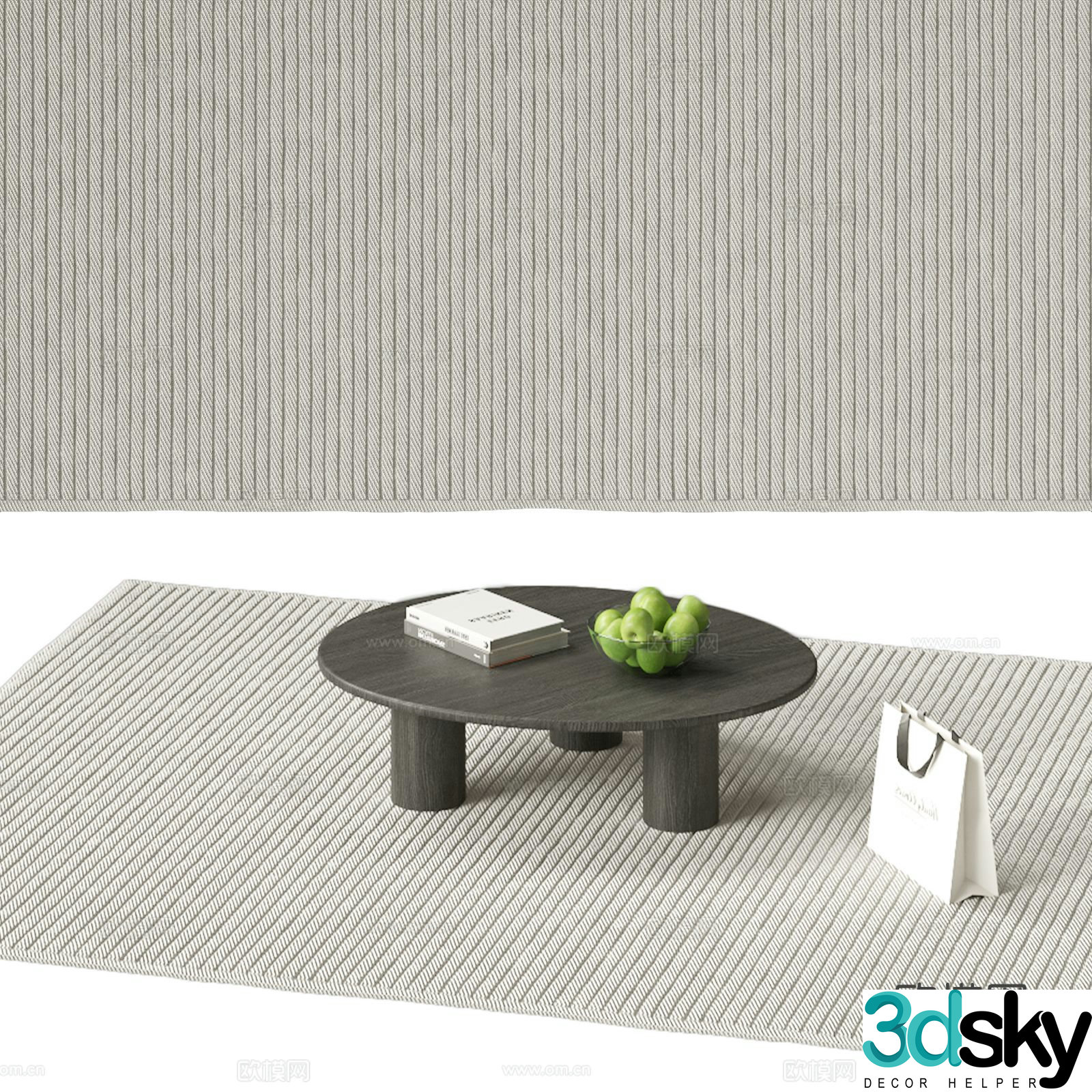 Simple coffee table round coffee table 3d model
