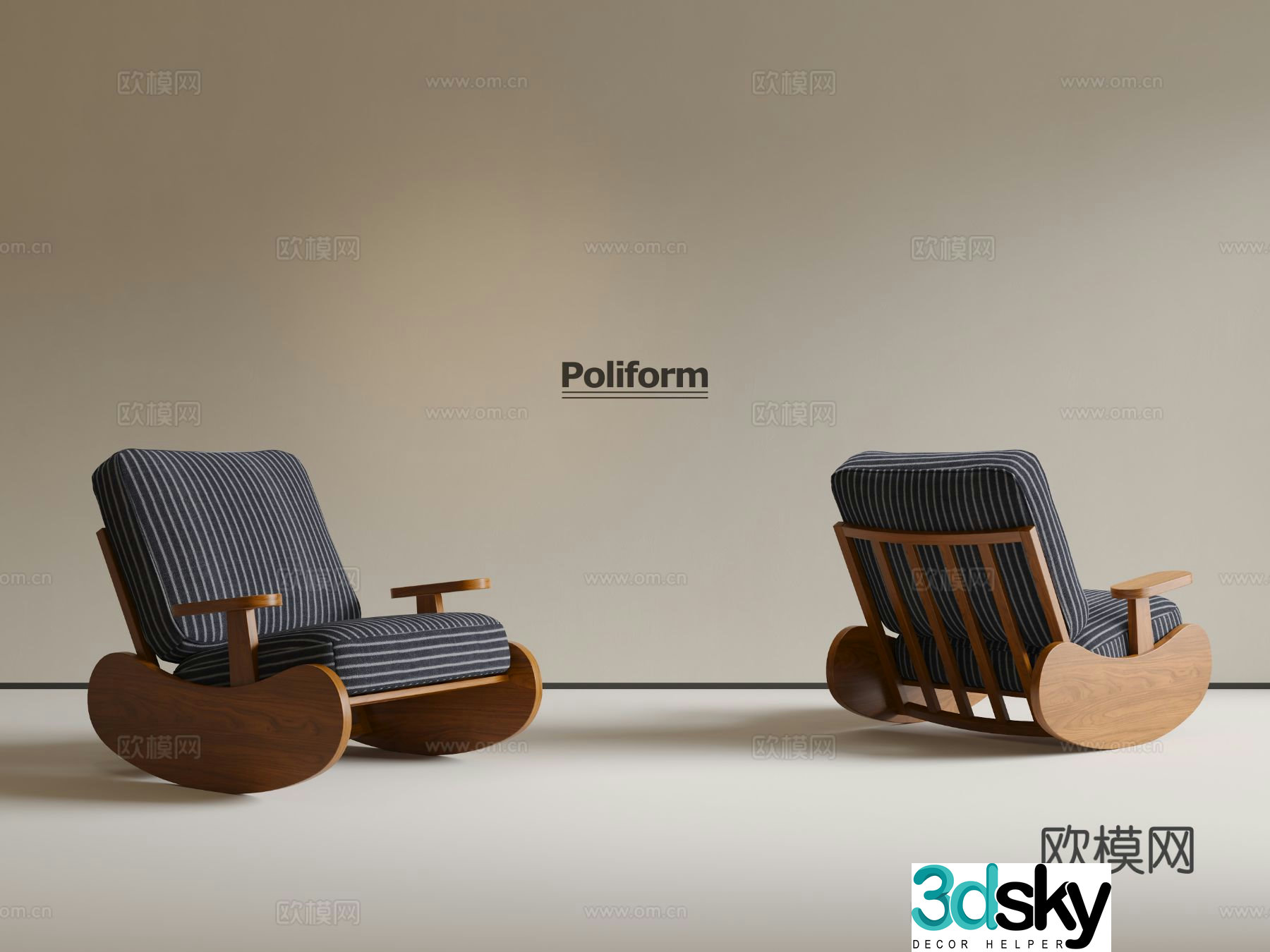 Medieval style chair leisure chair 3d model