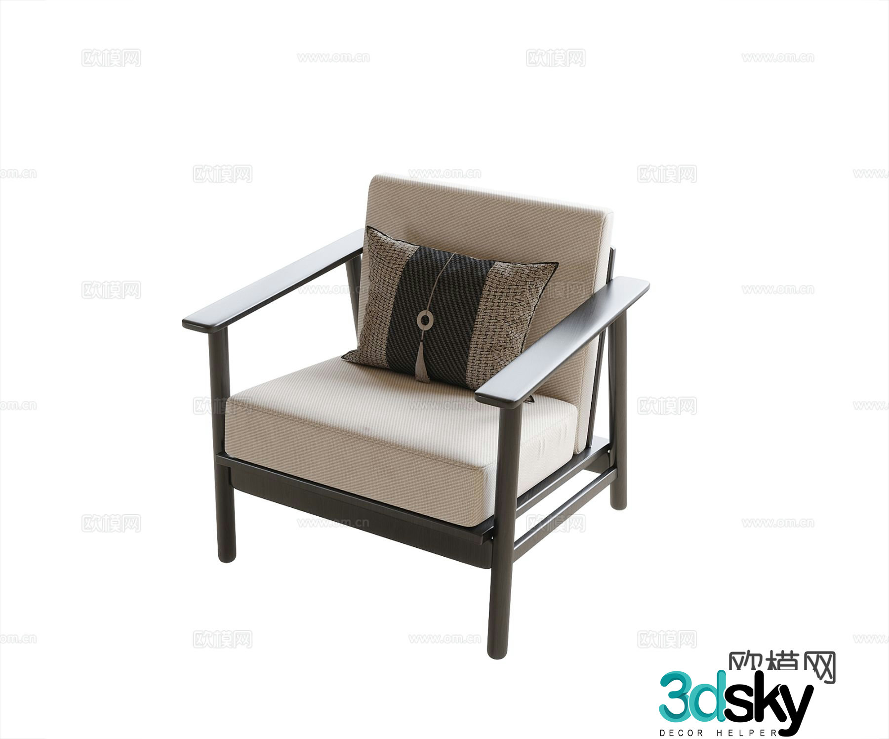 New Chinese style chair leisure chair 3d model