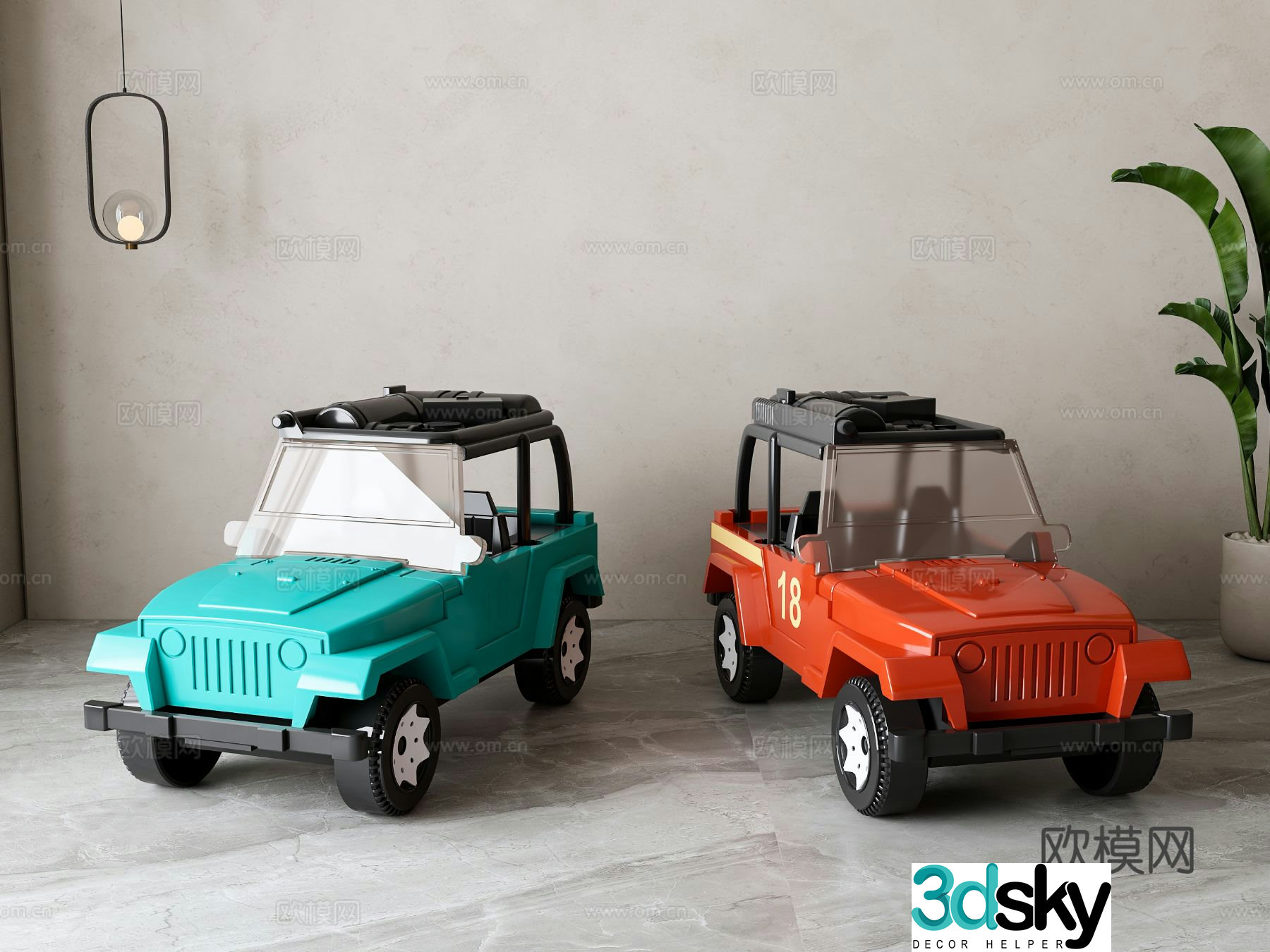 Modern children’s toy car 3d model