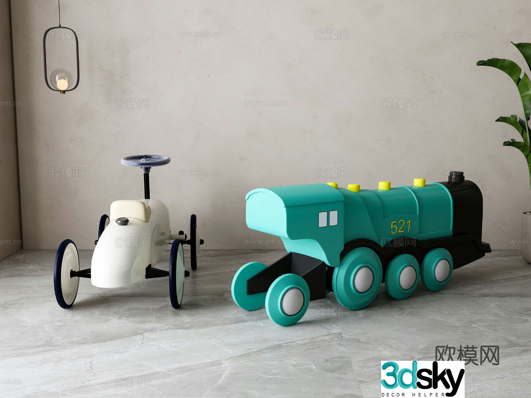 Modern children’s toy car 3d model