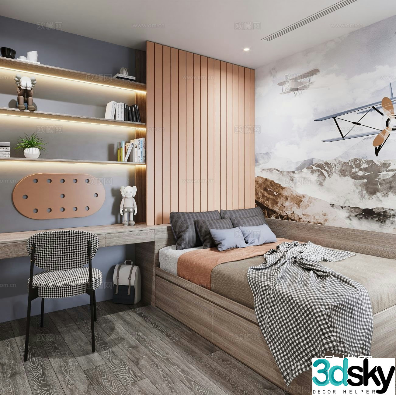 Modern children’s room 3d model