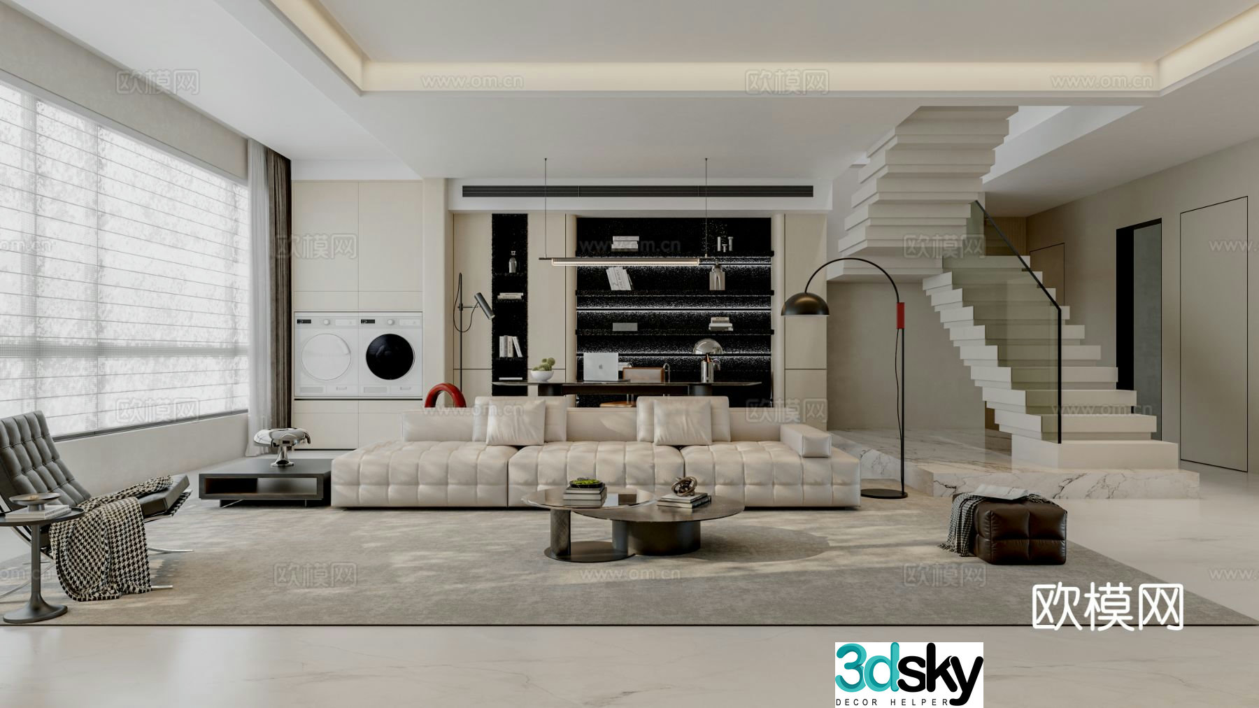 Modern living room 3d model