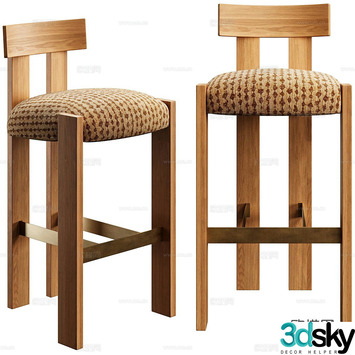 Wabi Sabi bar stool bar stool high stool 3d model