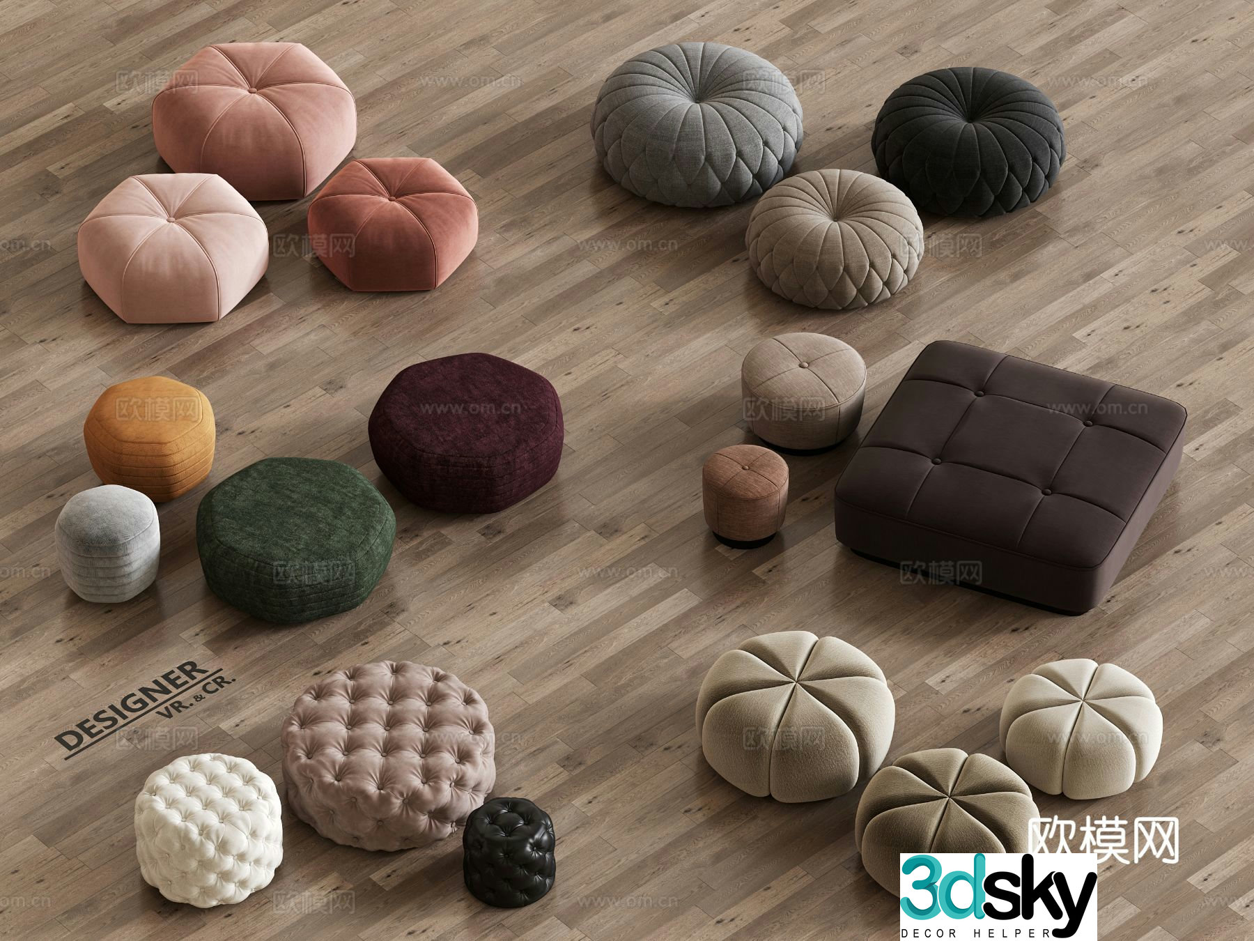 Modern stool sofa stool low stool stool 3d model