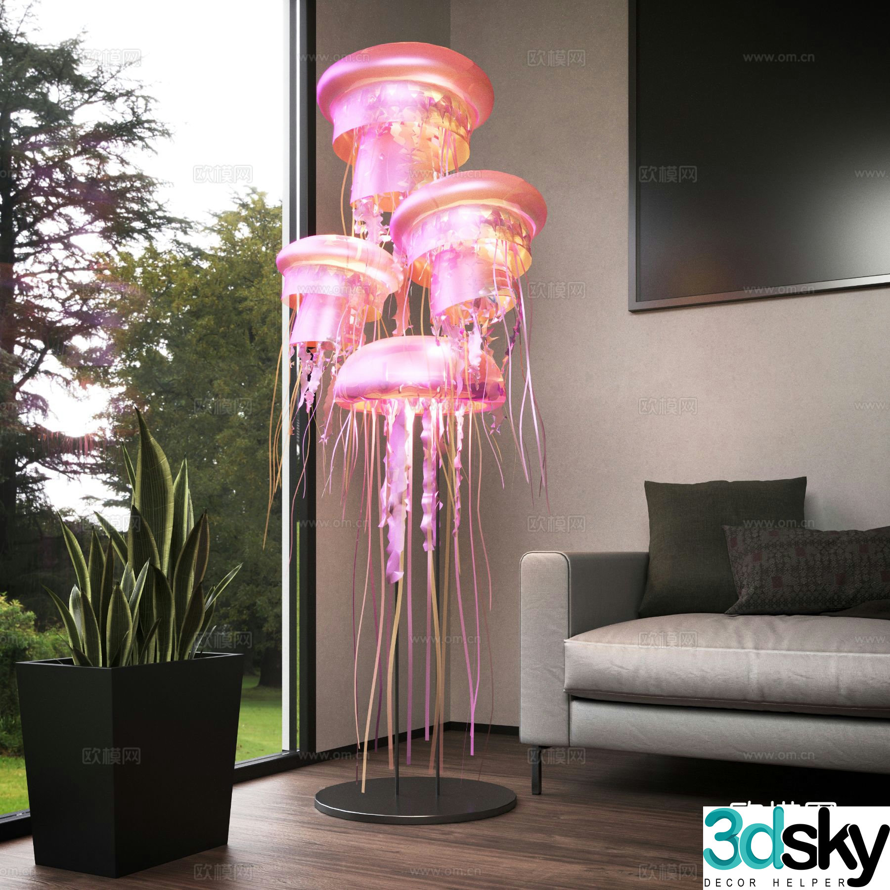 Jellyfish floor lamp 3d model