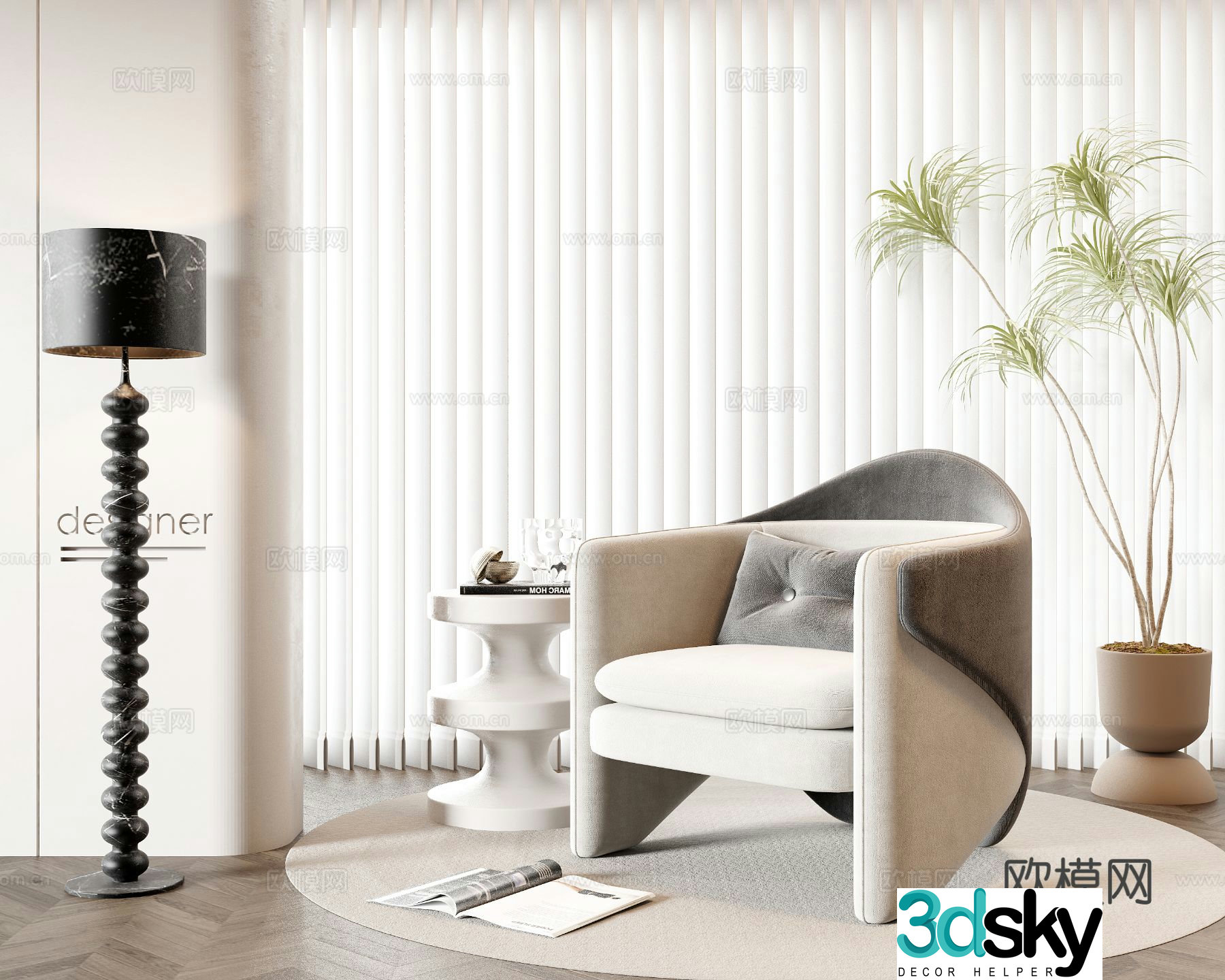 Single sofa leisure sofa 3d model