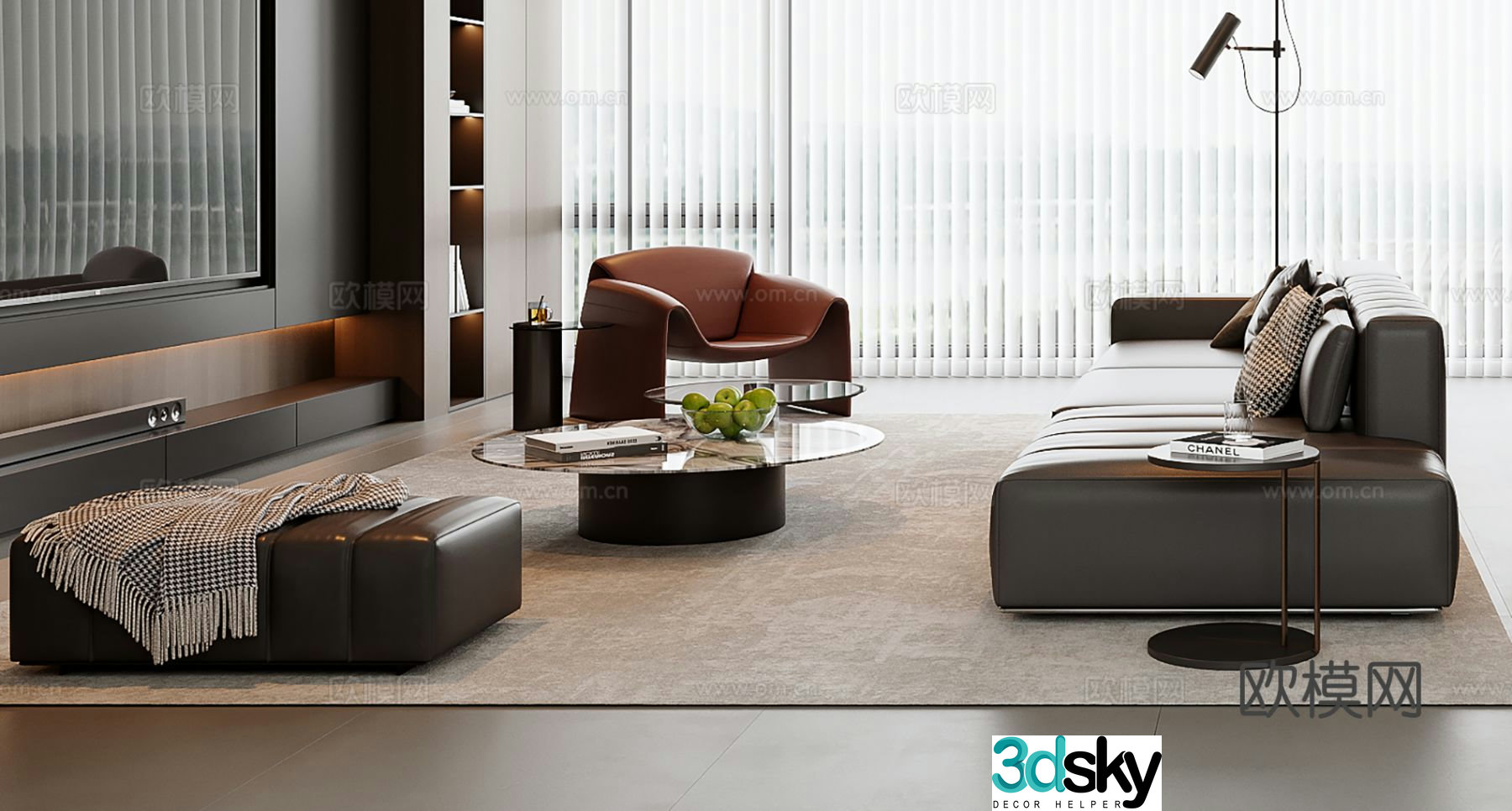 Italian sectional sofa 3d model
