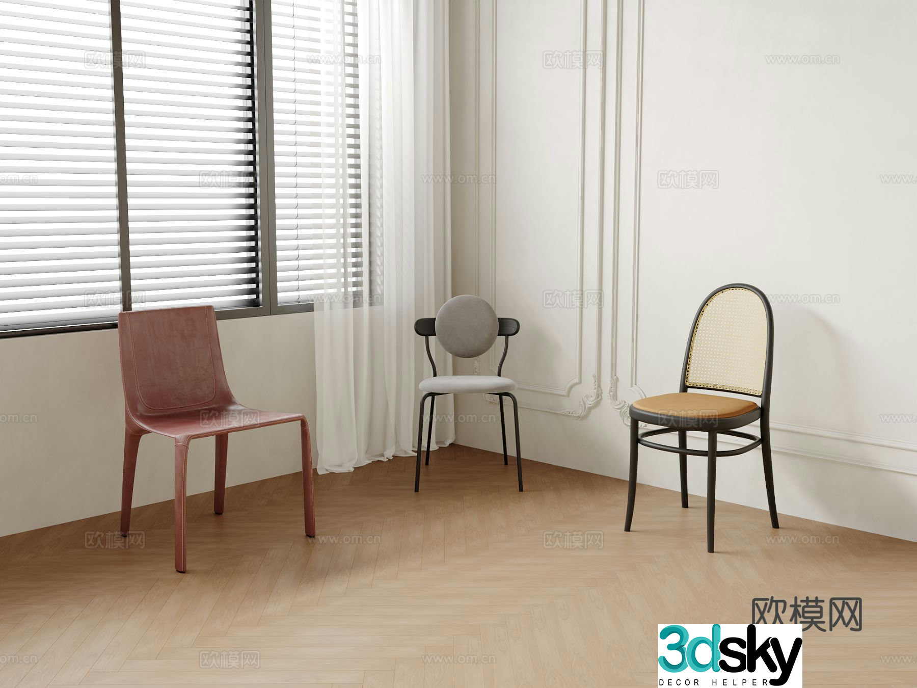 Single chair dining chair sofa chair 3d model