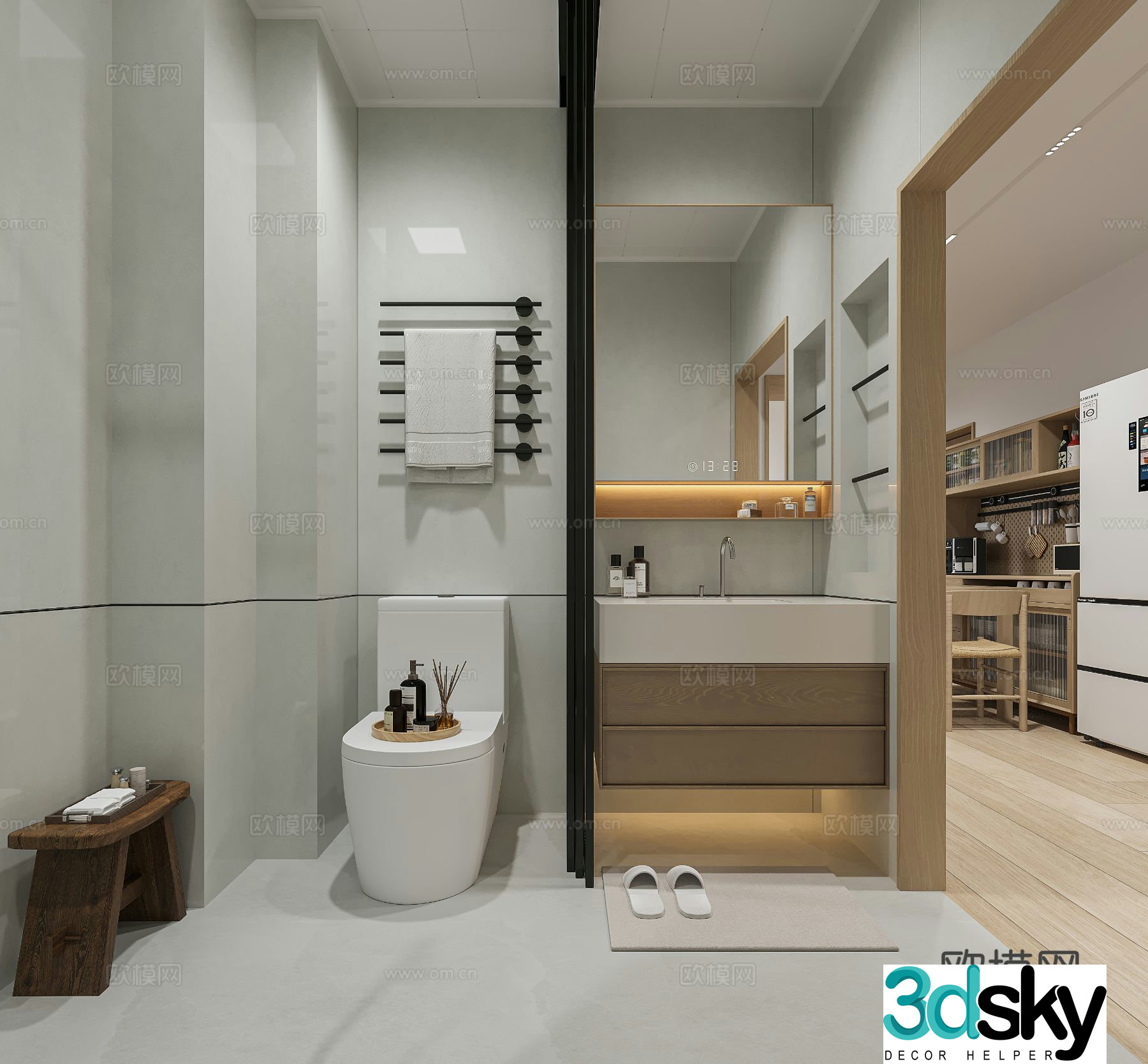 Modern bathroom bathroom 3d model