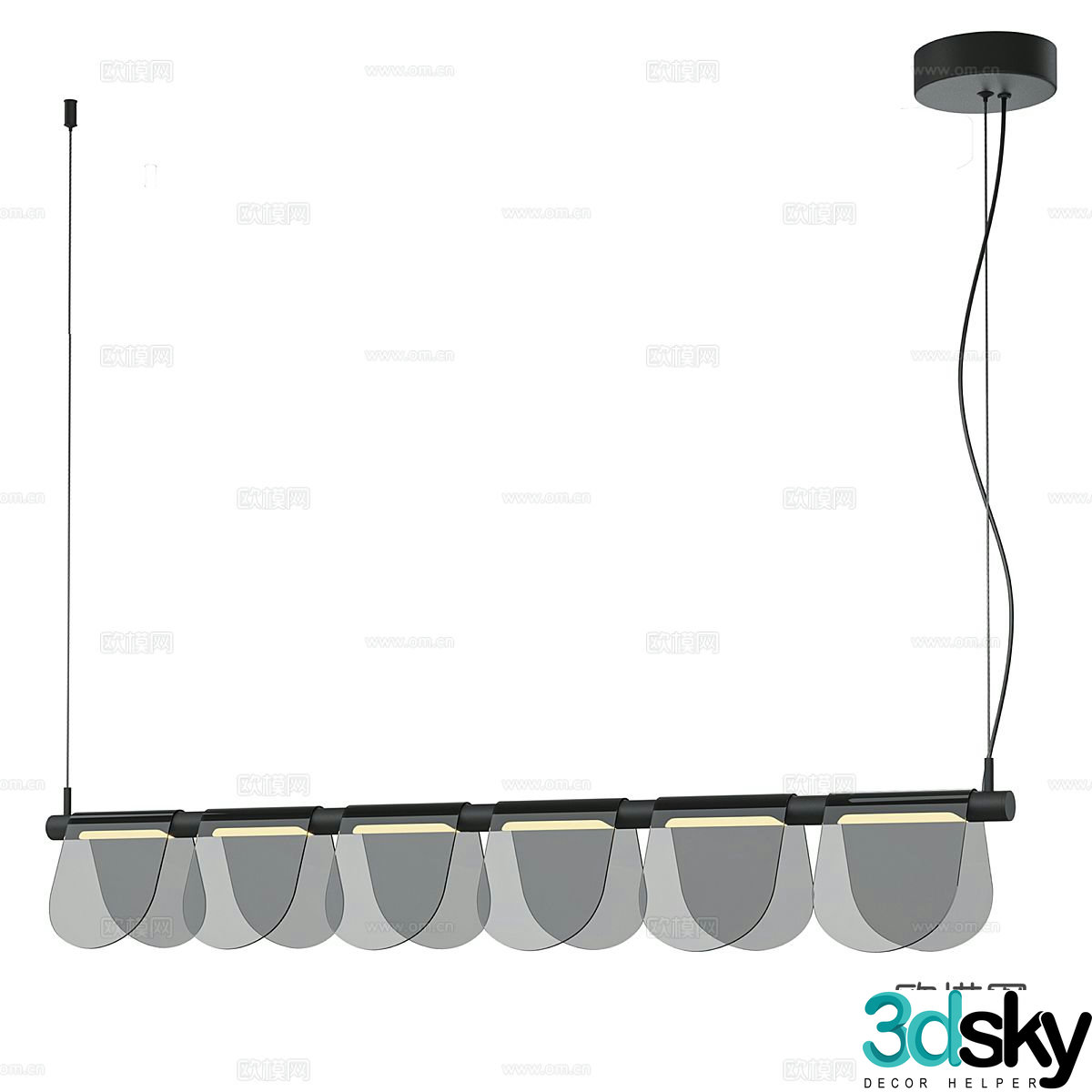 Simple chandelier glass chandelier 3d model