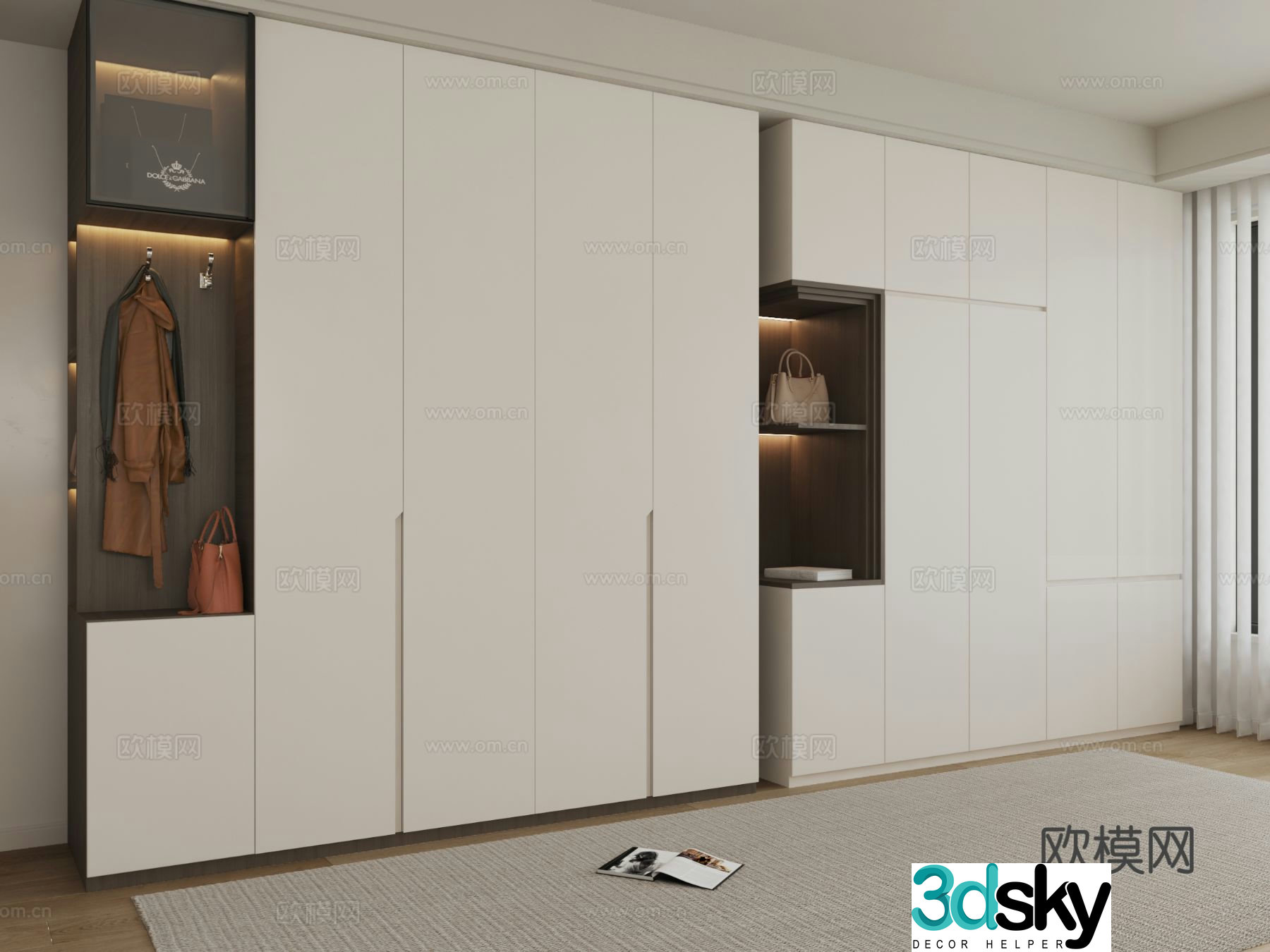 modern wardrobe wardrobe 3d model