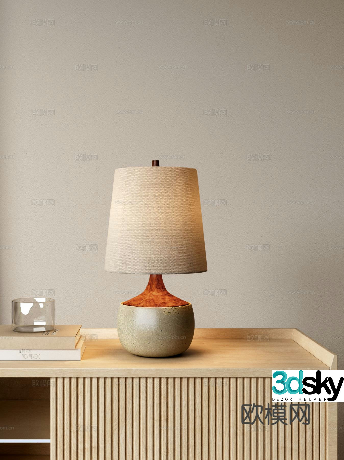 Medieval style table lamp bedside table lamp 3d model