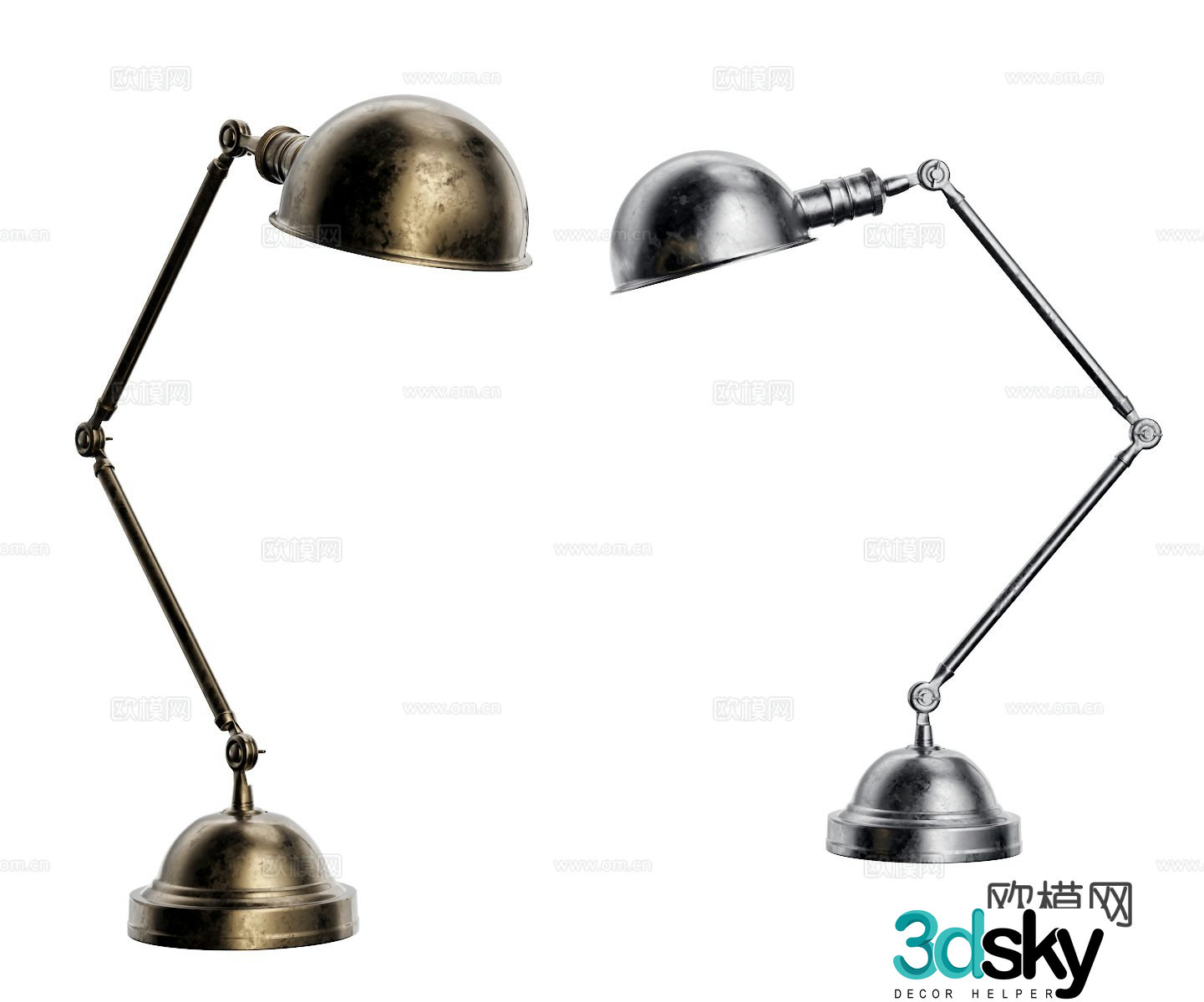 Industrial style desk lamp reading desk lamp 3d model