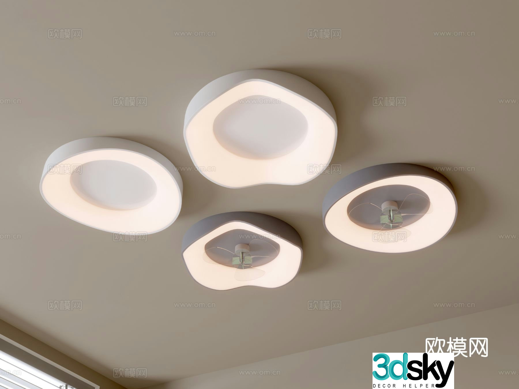 Fashion ceiling lamp bedroom lamp styling lamp 3d model