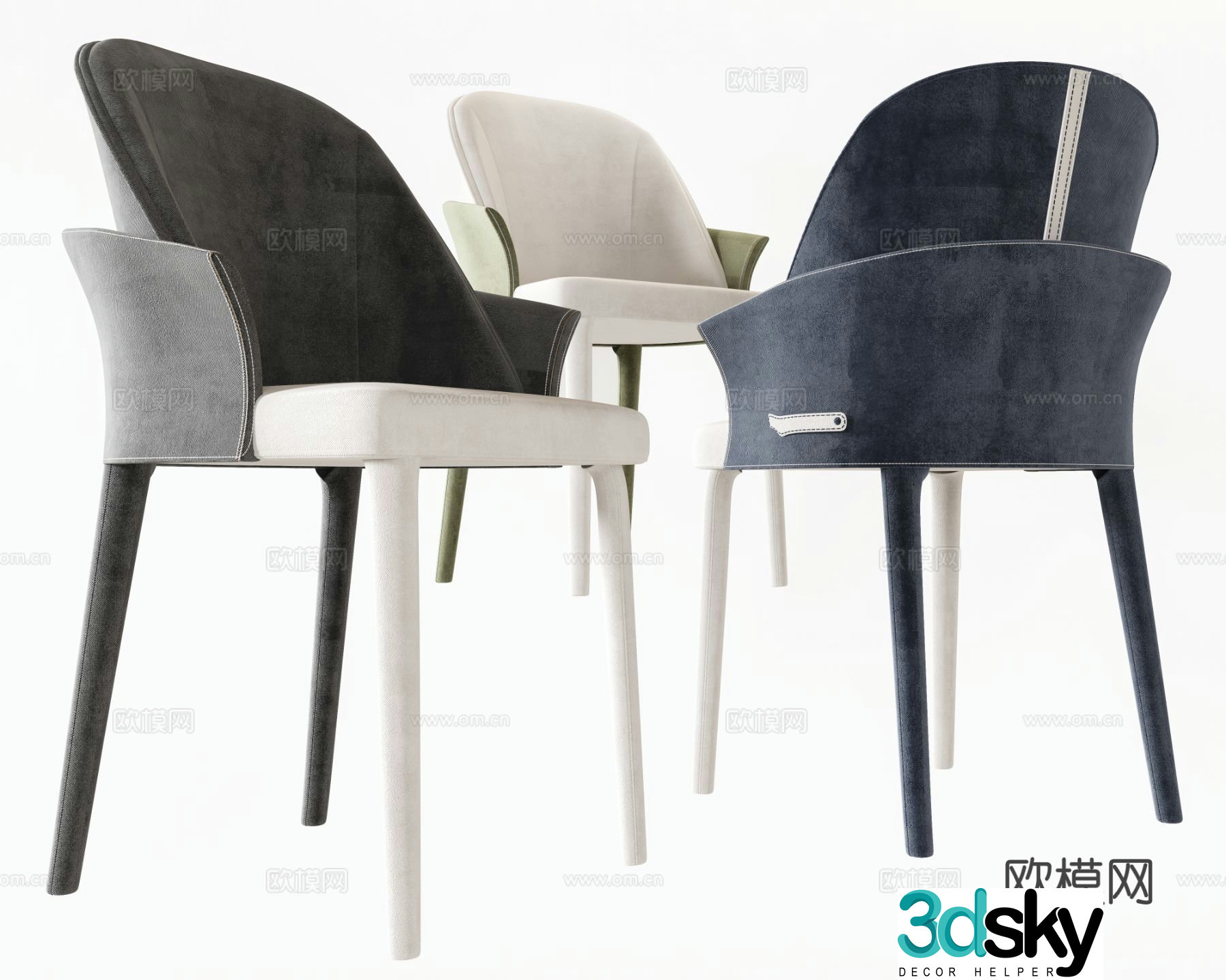 Modern chair dining chair 3d model