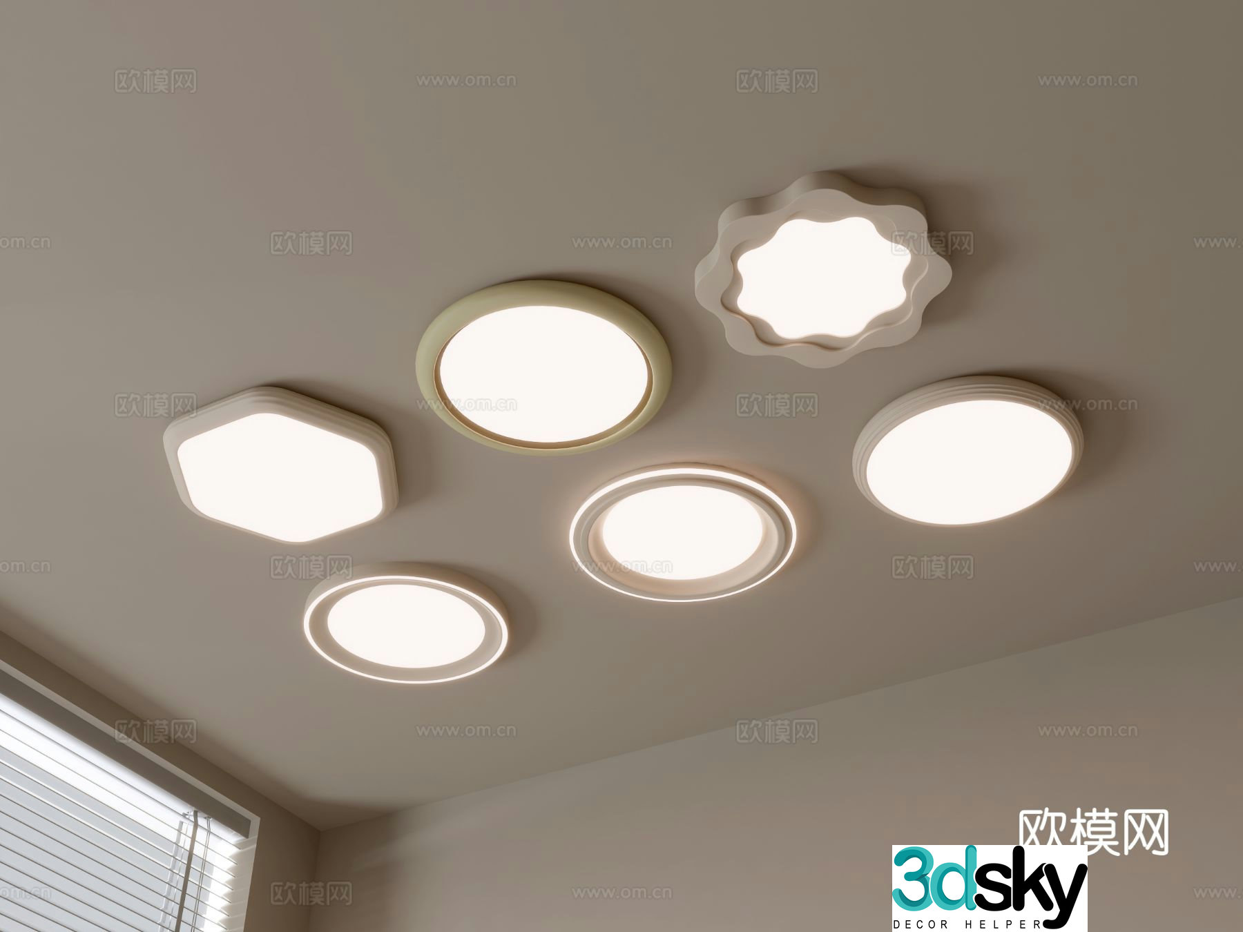 Fashion ceiling lamp bedroom lamp 3d model
