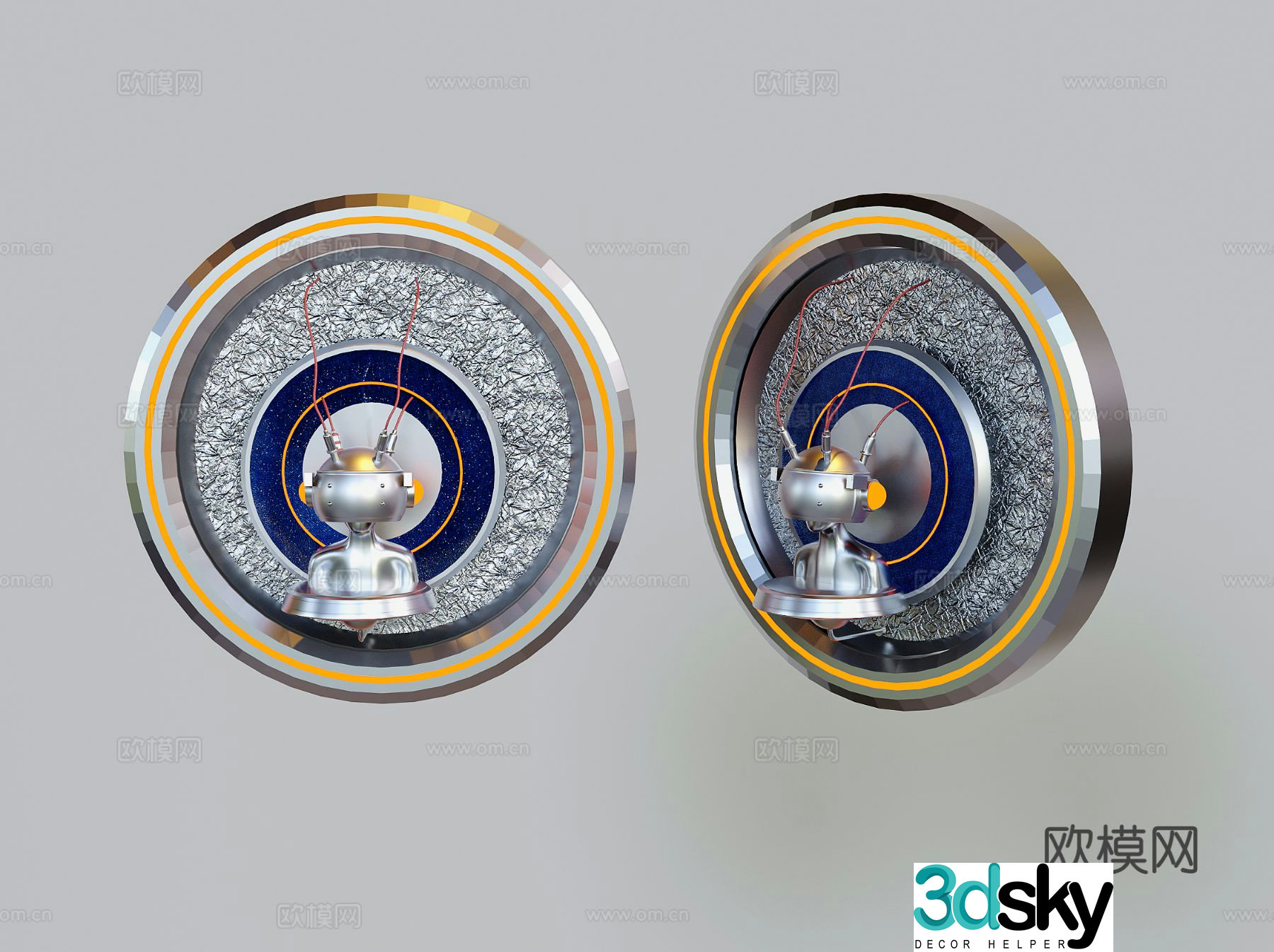 Modern technology wall hanging 3d model