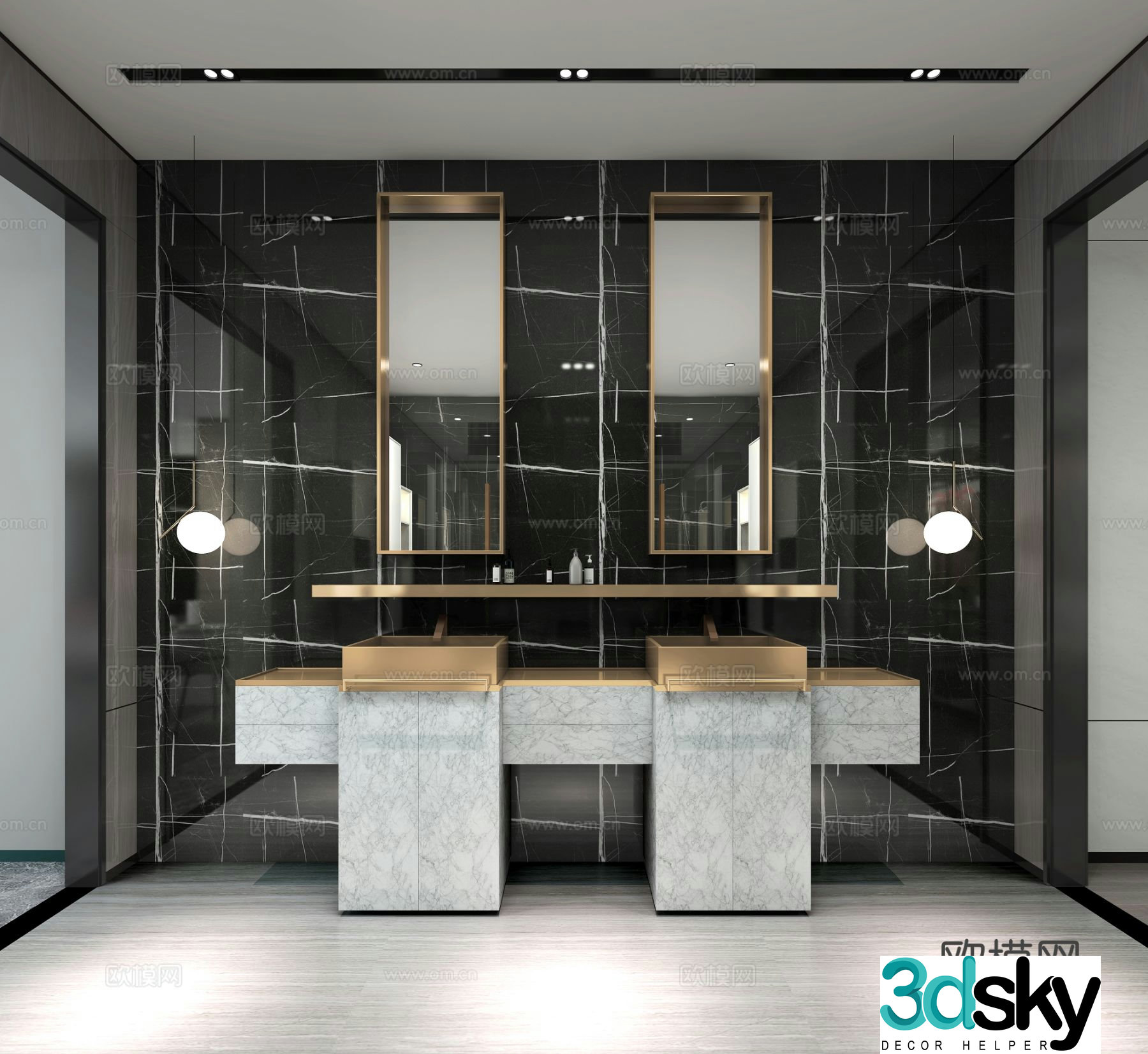 Light luxury bathroom bathroom 3d model