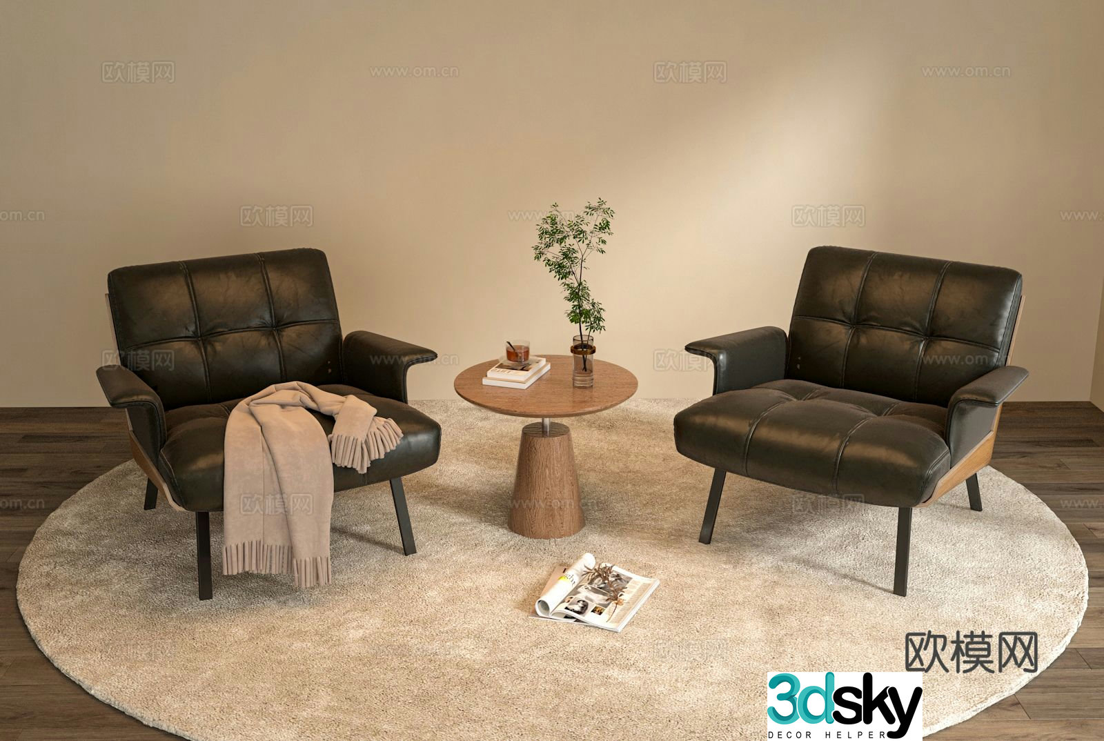 Modern armchair lounge chair 3d model