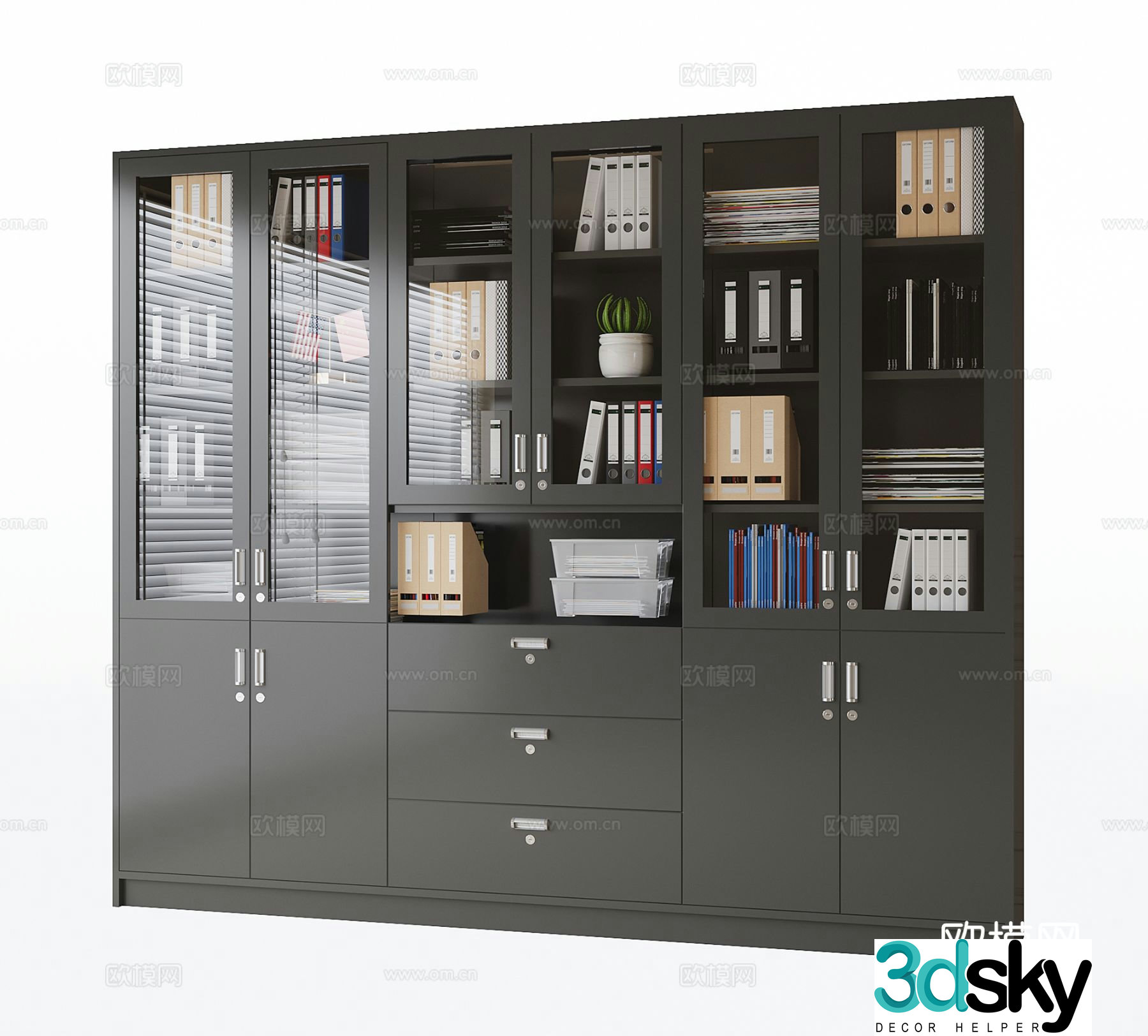 Modern filing cabinet filing cabinet information cabinet 3d model