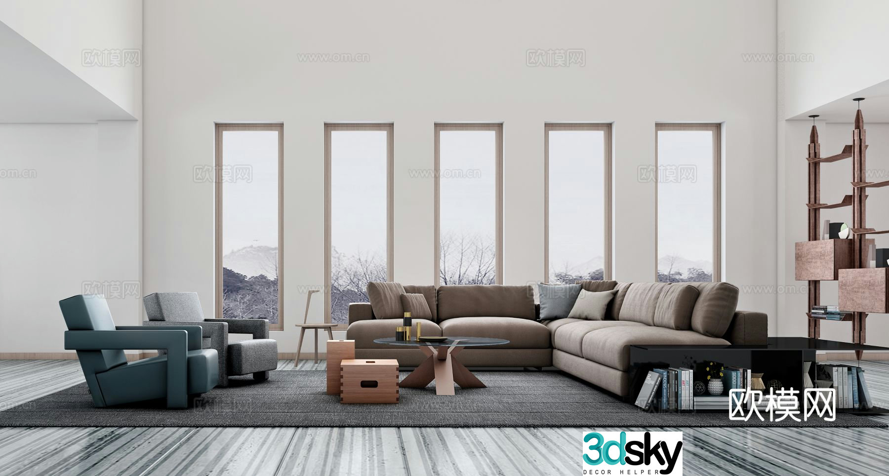 Modern sectional sofa 3d model