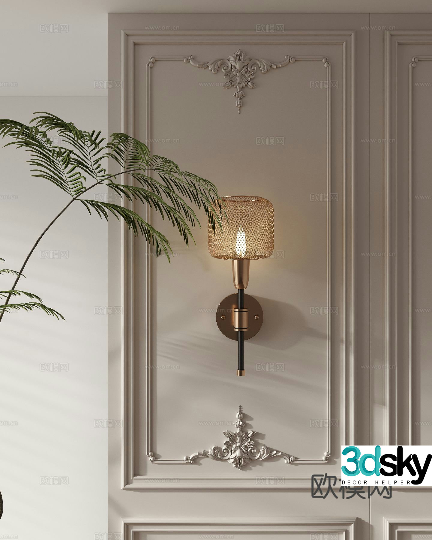 Light luxury wall lamp glass wall lamp 3d model