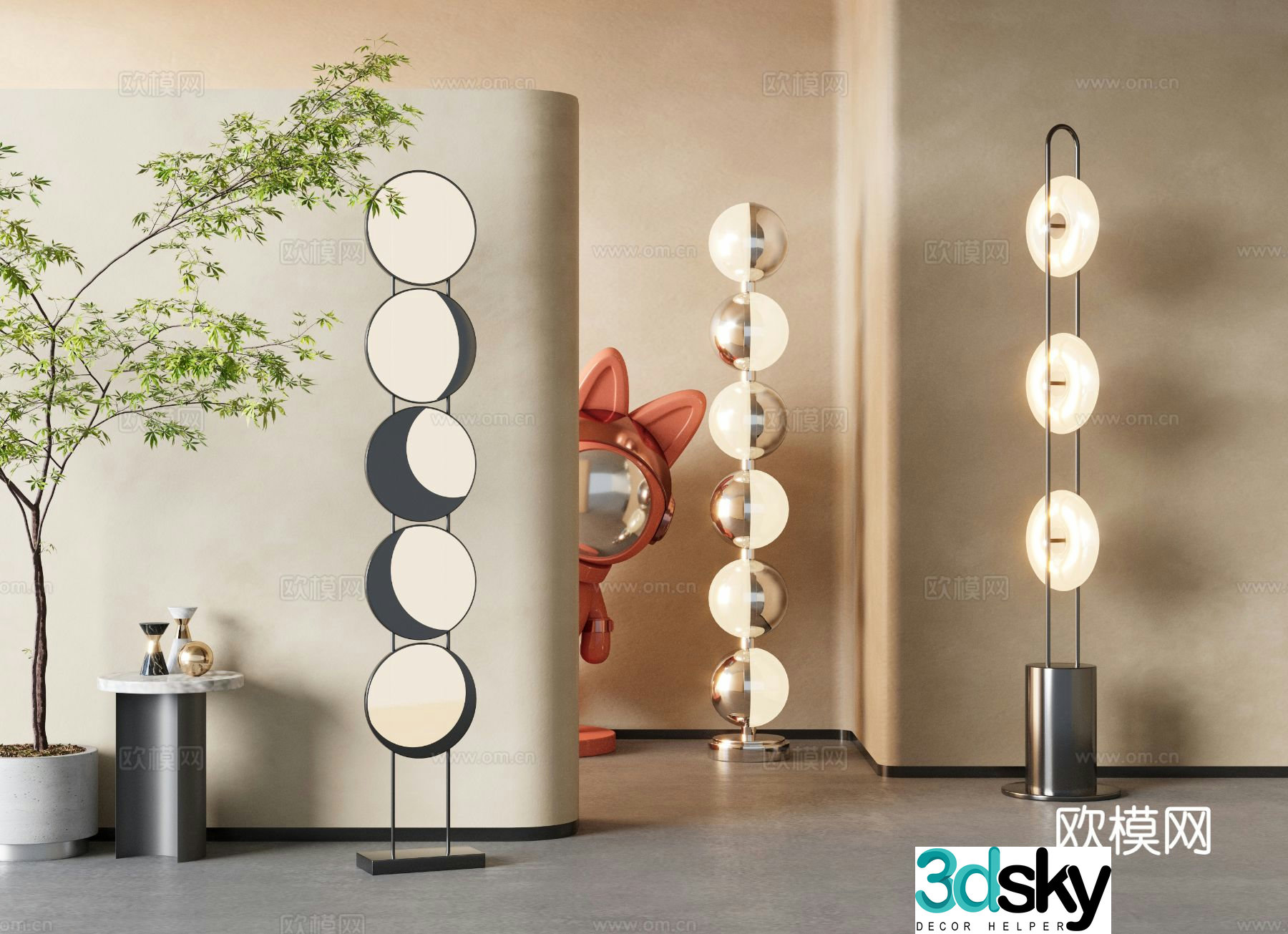 Creative floor lamp 3d model