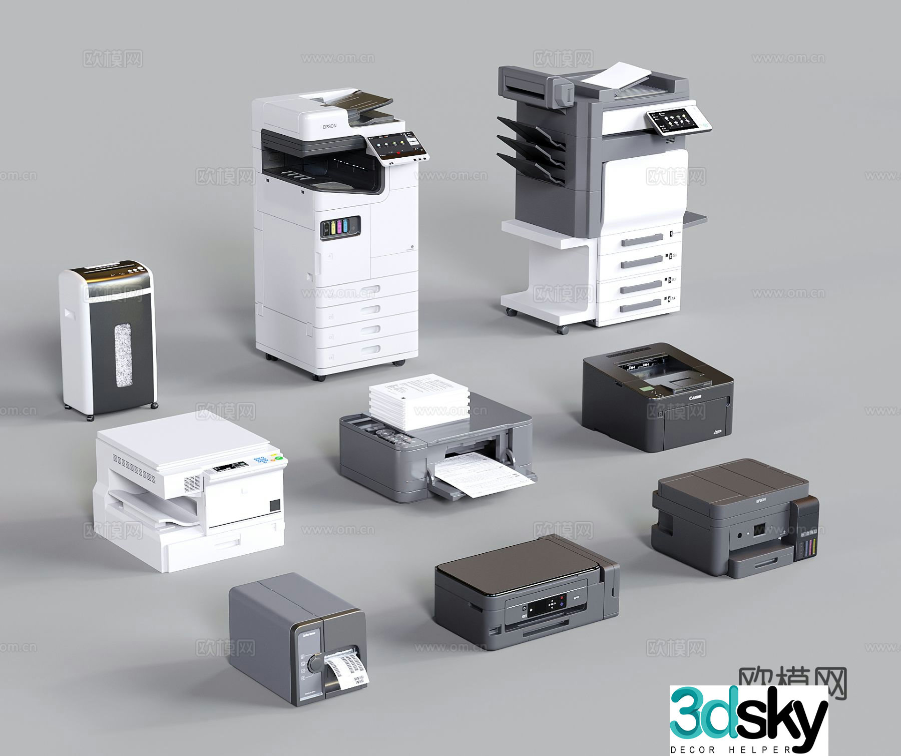 Printing and copying all-in-one machine office supplies shredder 3d model