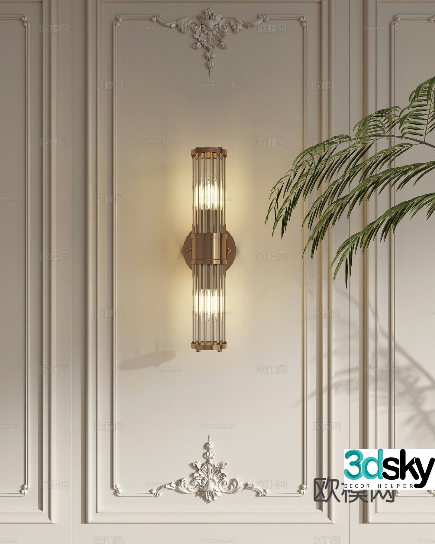 Light luxury wall lamp glass wall lamp 3d model