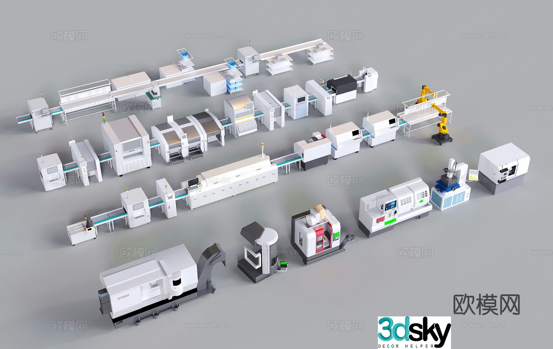 Industrial equipment workshop equipment machine production line assembly line 3d model