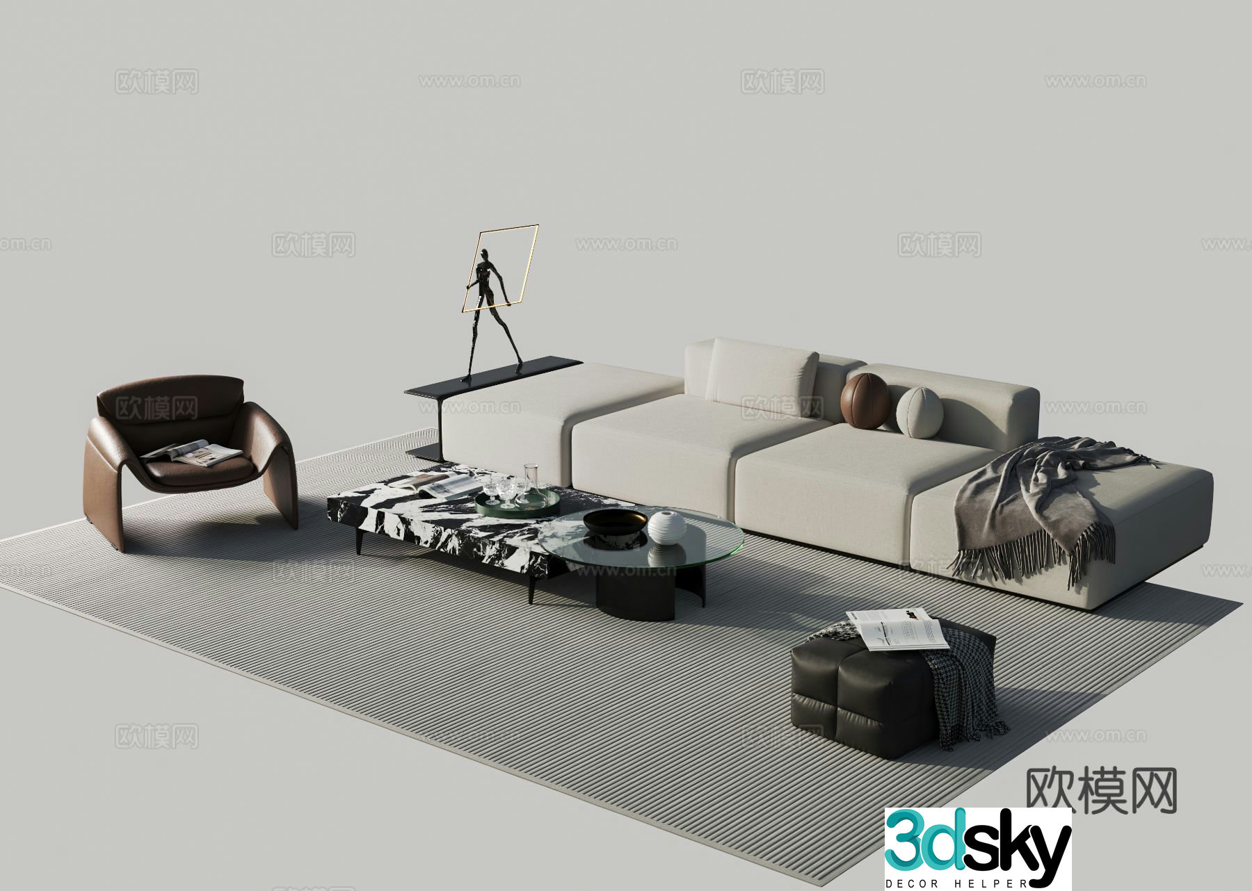 Modern modular sofa modular sofa 3d model