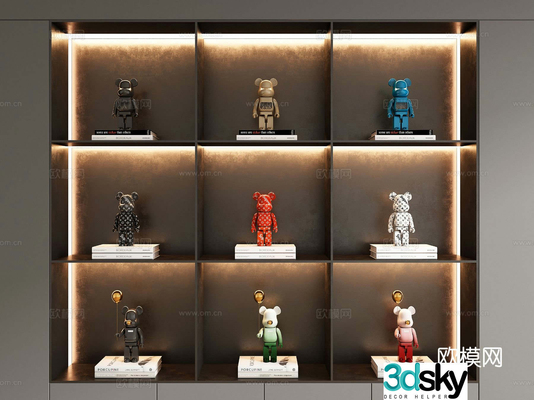 Modern trendy ornaments sculptures dolls dolls 3D models